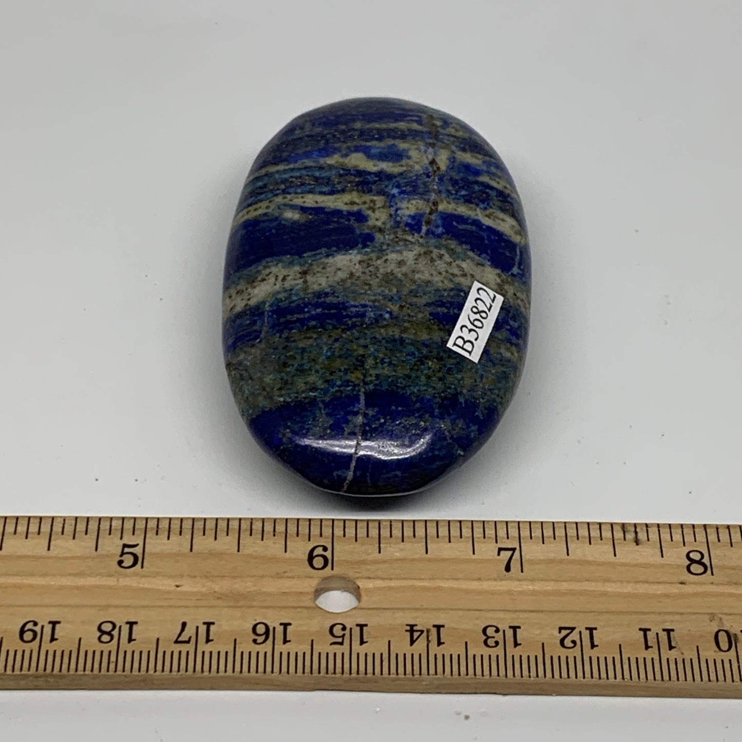 122.9g, 3"x1.8"x0.8", Natural Lapis Lazuli Palm Stone @Afghanistan, B36822