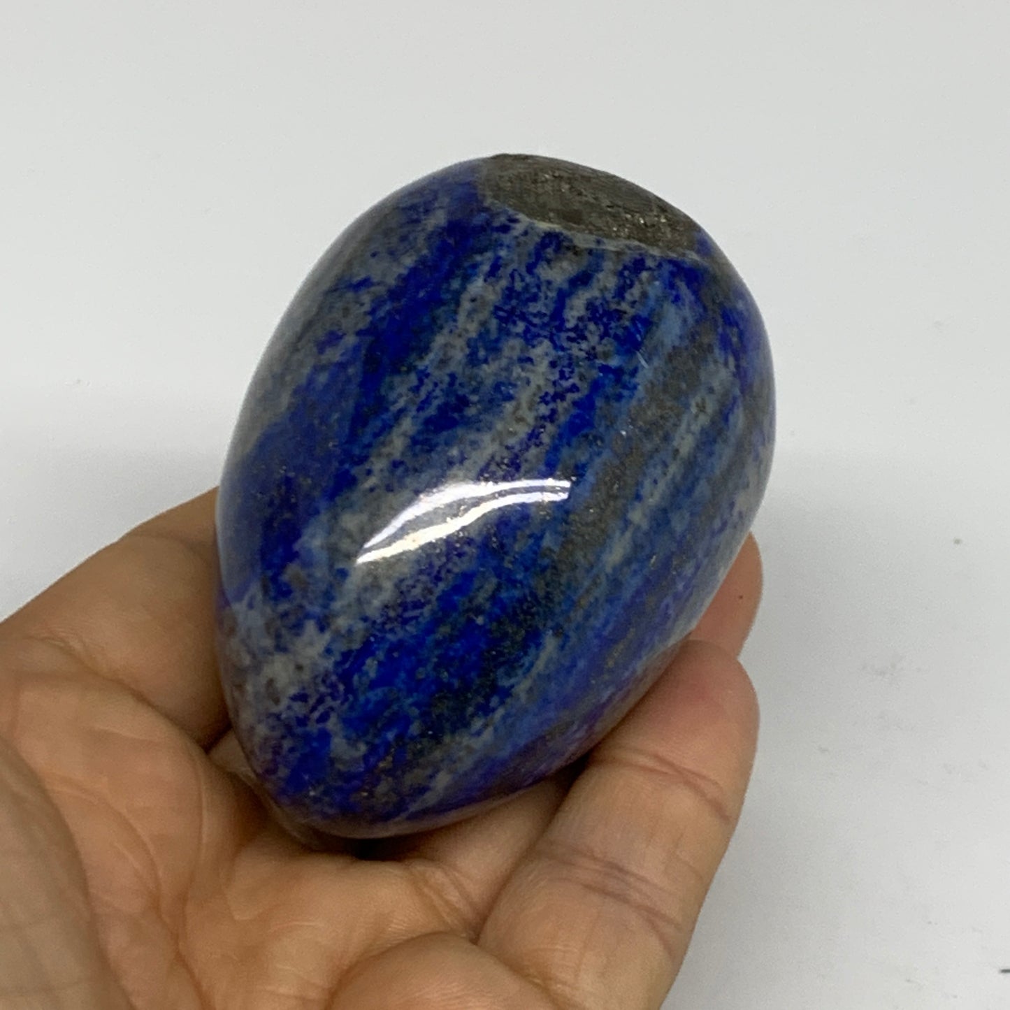 0.55 lbs,  2.7"x1.9", Natural Lapis Lazuli Egg Polished @Afghanistan, B33296