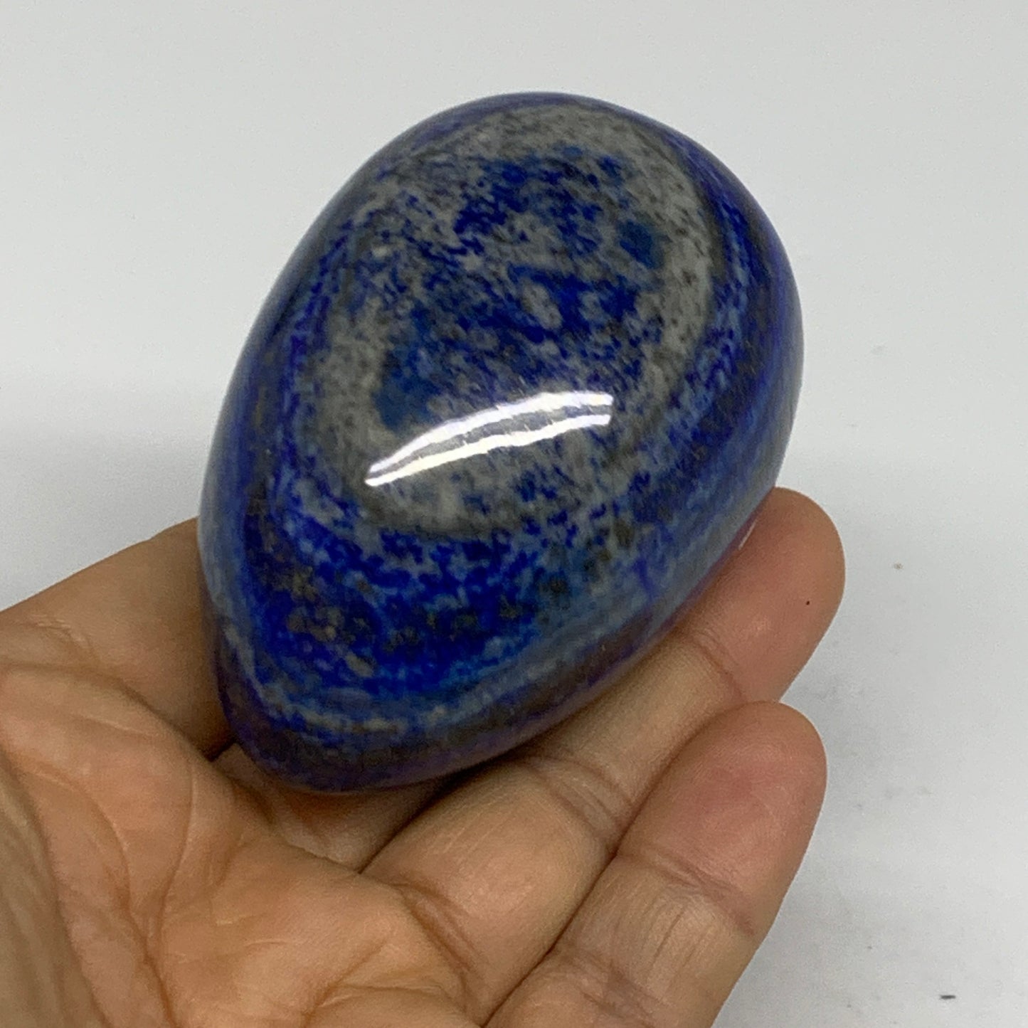 0.55 lbs,  2.7"x1.9", Natural Lapis Lazuli Egg Polished @Afghanistan, B33296
