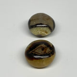 175g, 1.8"-1.8", 2pcs, Septarian Nodule Palm-Stone Polished Reiki Crystal, B2826