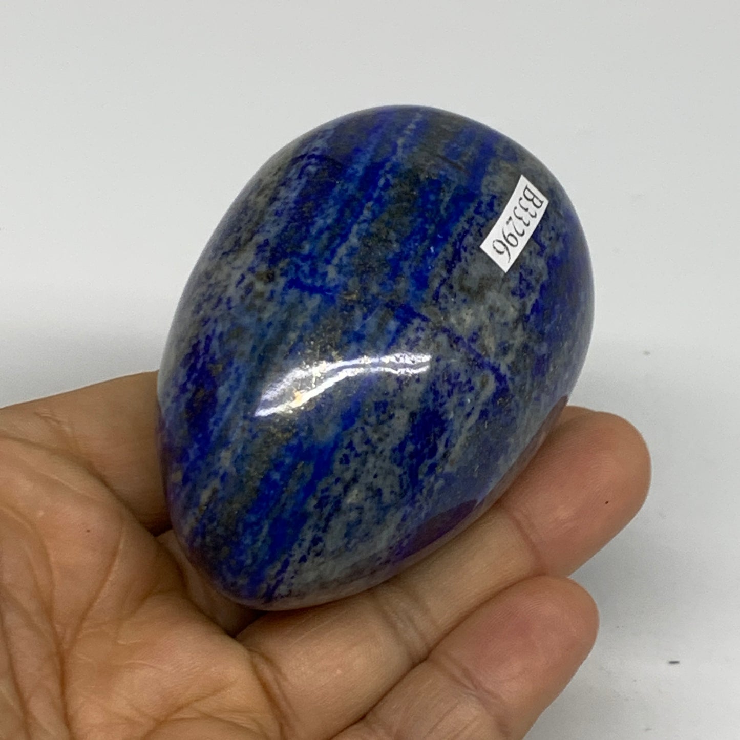0.55 lbs,  2.7"x1.9", Natural Lapis Lazuli Egg Polished @Afghanistan, B33296
