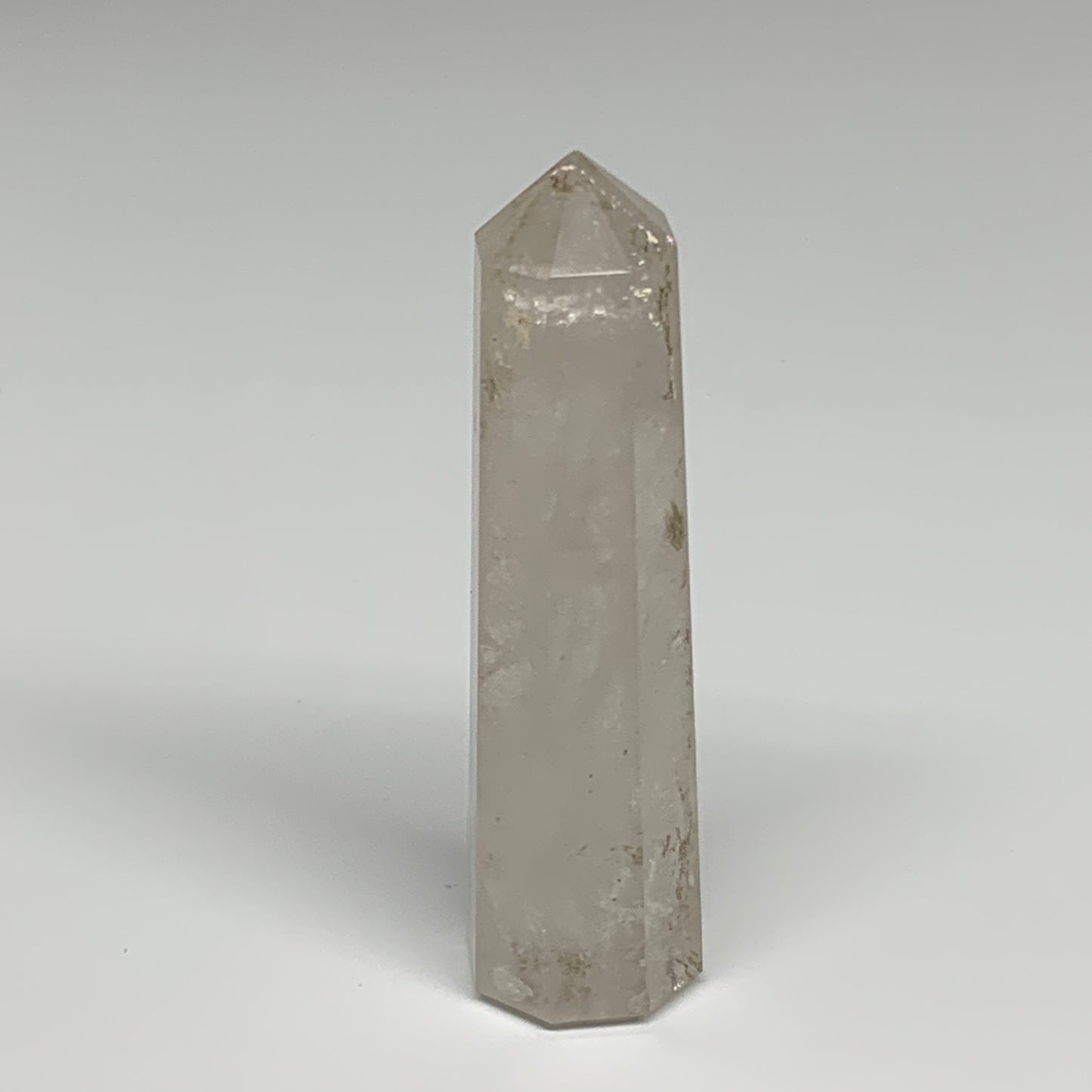 101g, 3.9"x1", Natural Quartz Crystal Tower Point Obelisk @India, B31315
