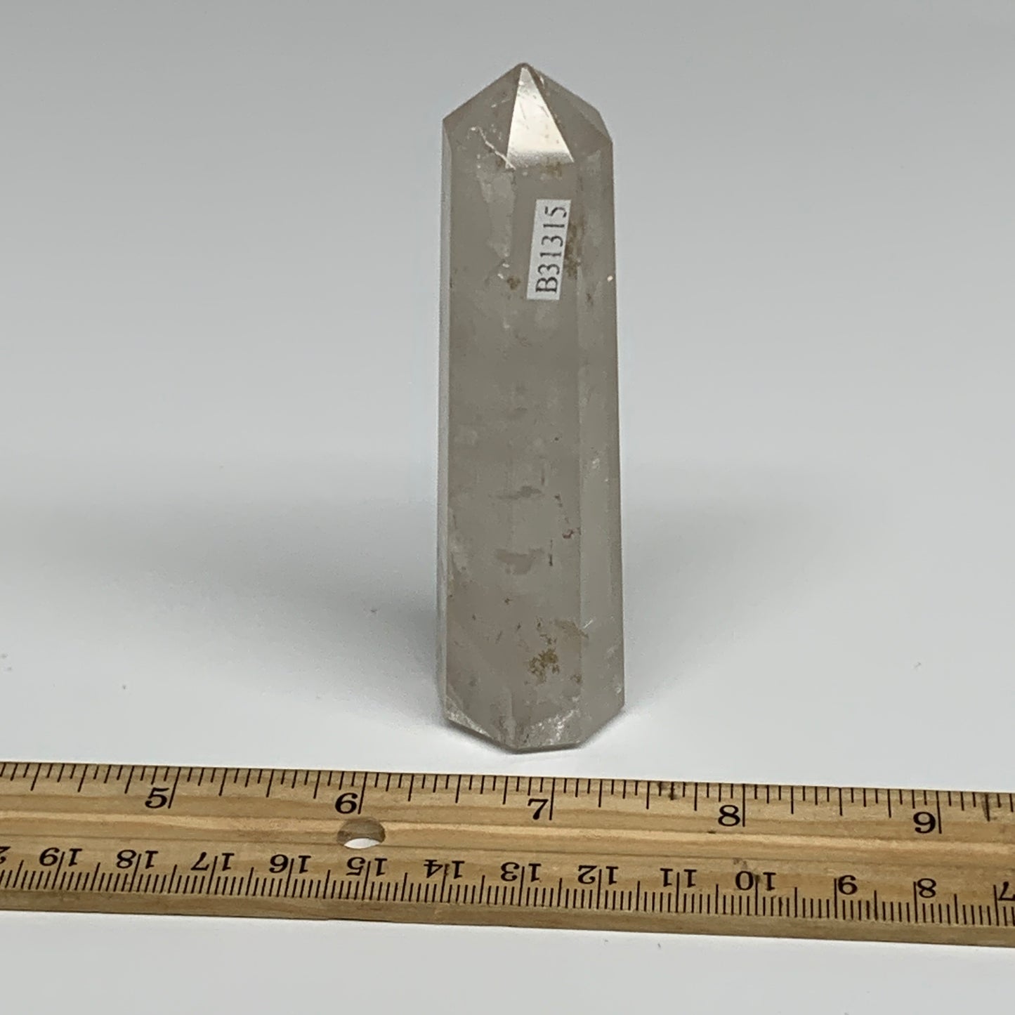 101g, 3.9"x1", Natural Quartz Crystal Tower Point Obelisk @India, B31315