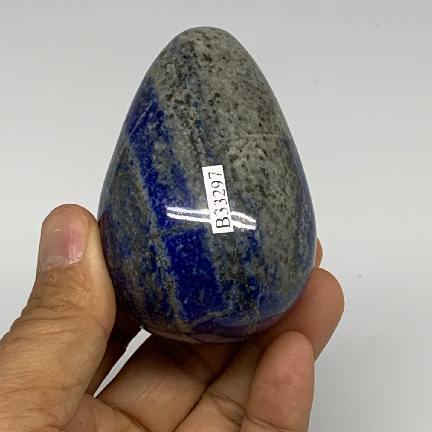 0.54 lbs,  2.8"x1.9", Natural Lapis Lazuli Egg Polished @Afghanistan, B33297