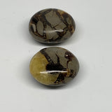 146.2g, 1.8"-1.9", 2pcs, Septarian Nodule Palm-Stone Polished Reiki Crystal, B28