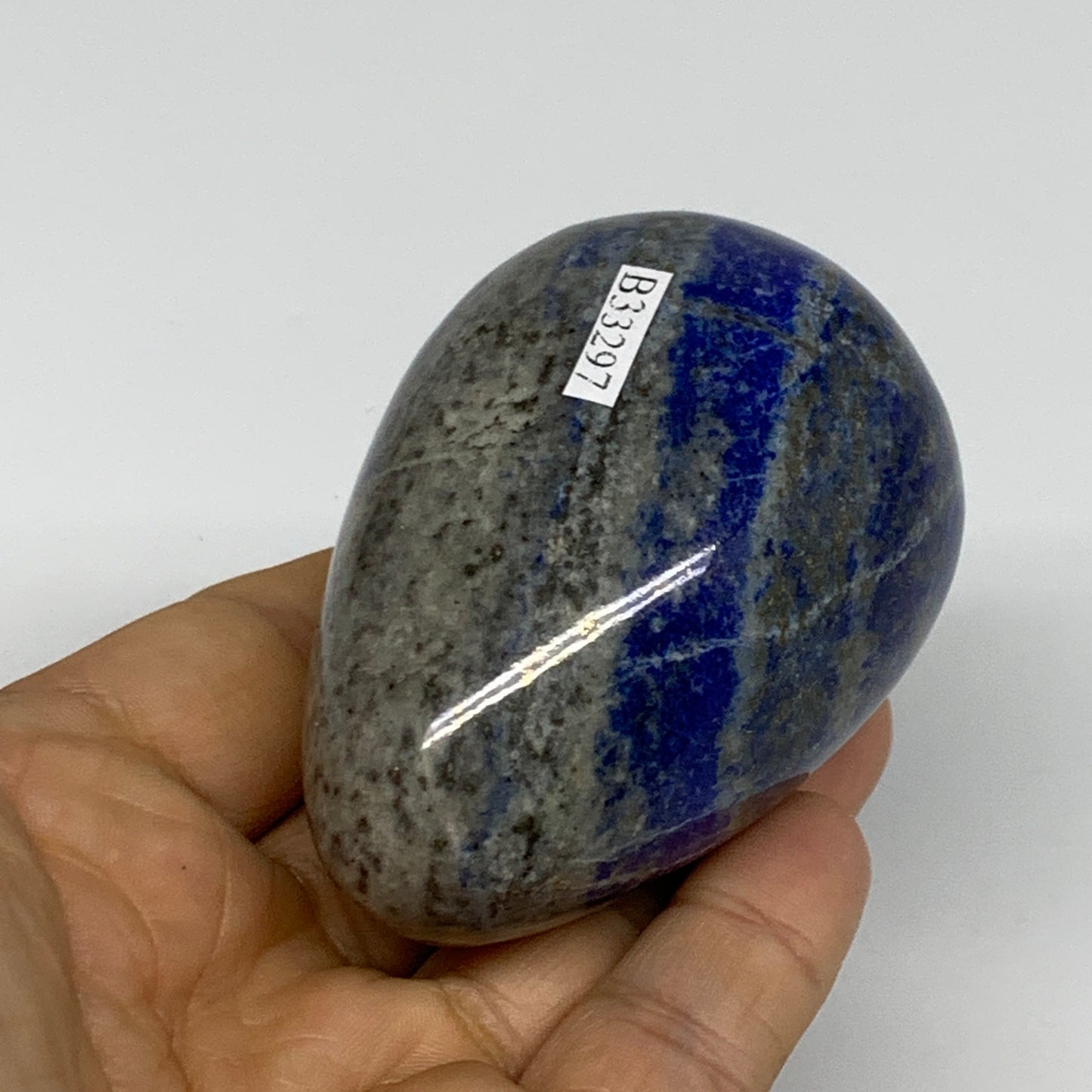 0.54 lbs,  2.8"x1.9", Natural Lapis Lazuli Egg Polished @Afghanistan, B33297