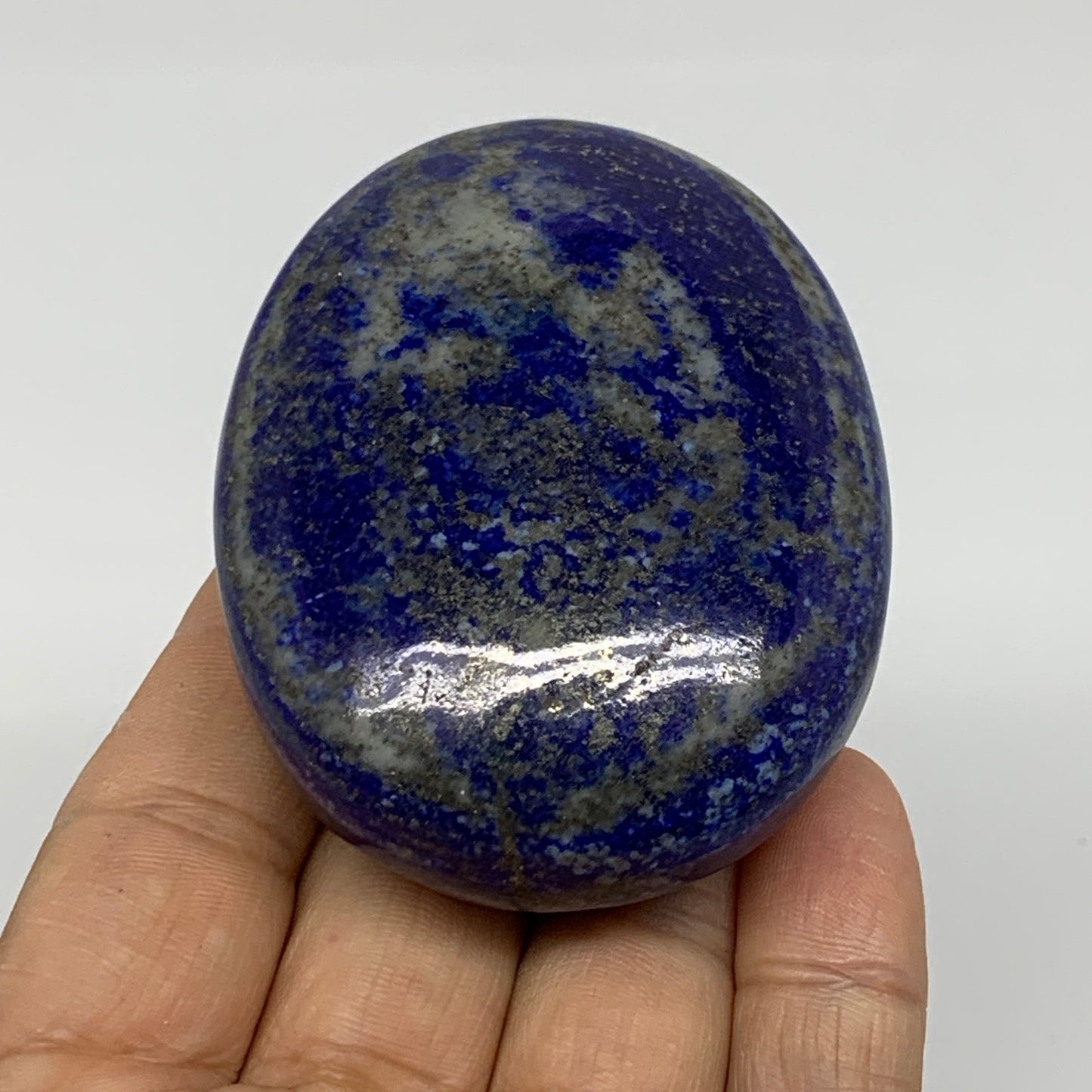 174.1g, 3.7"x2.1"x1.1", Natural Lapis Lazuli Palm Stone @Afghanistan, B36825