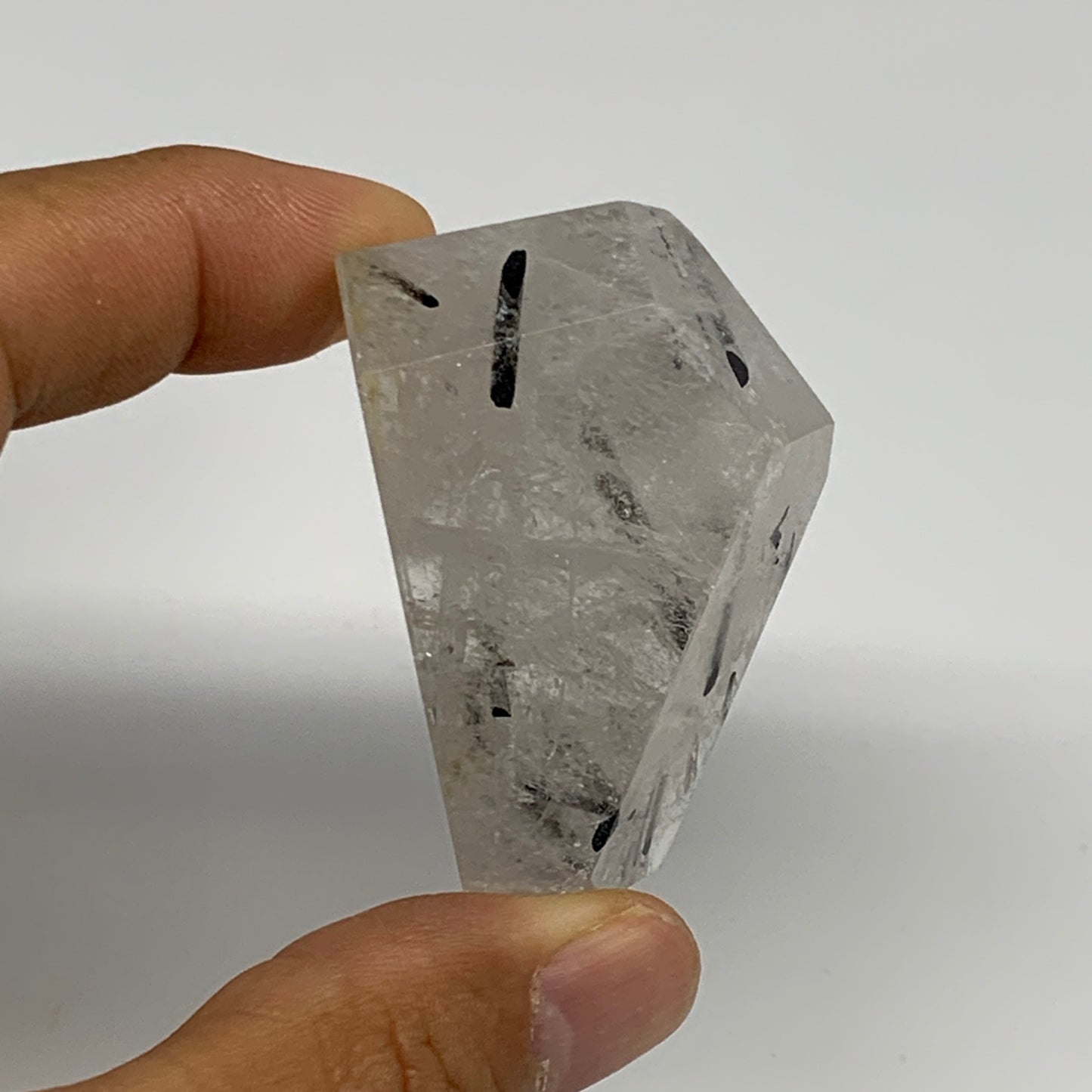 54.9g, 1.9"x1.4"x0.9", Black Tourmaline Rutile Quartz Crystal Chunk @Brazil,B274