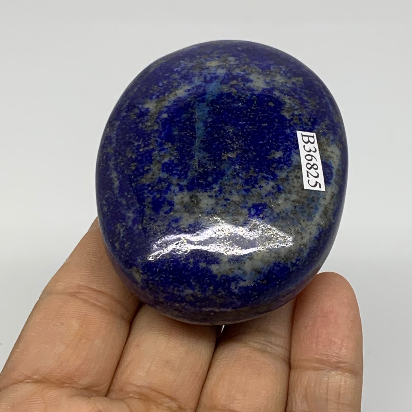 174.1g, 3.7"x2.1"x1.1", Natural Lapis Lazuli Palm Stone @Afghanistan, B36825
