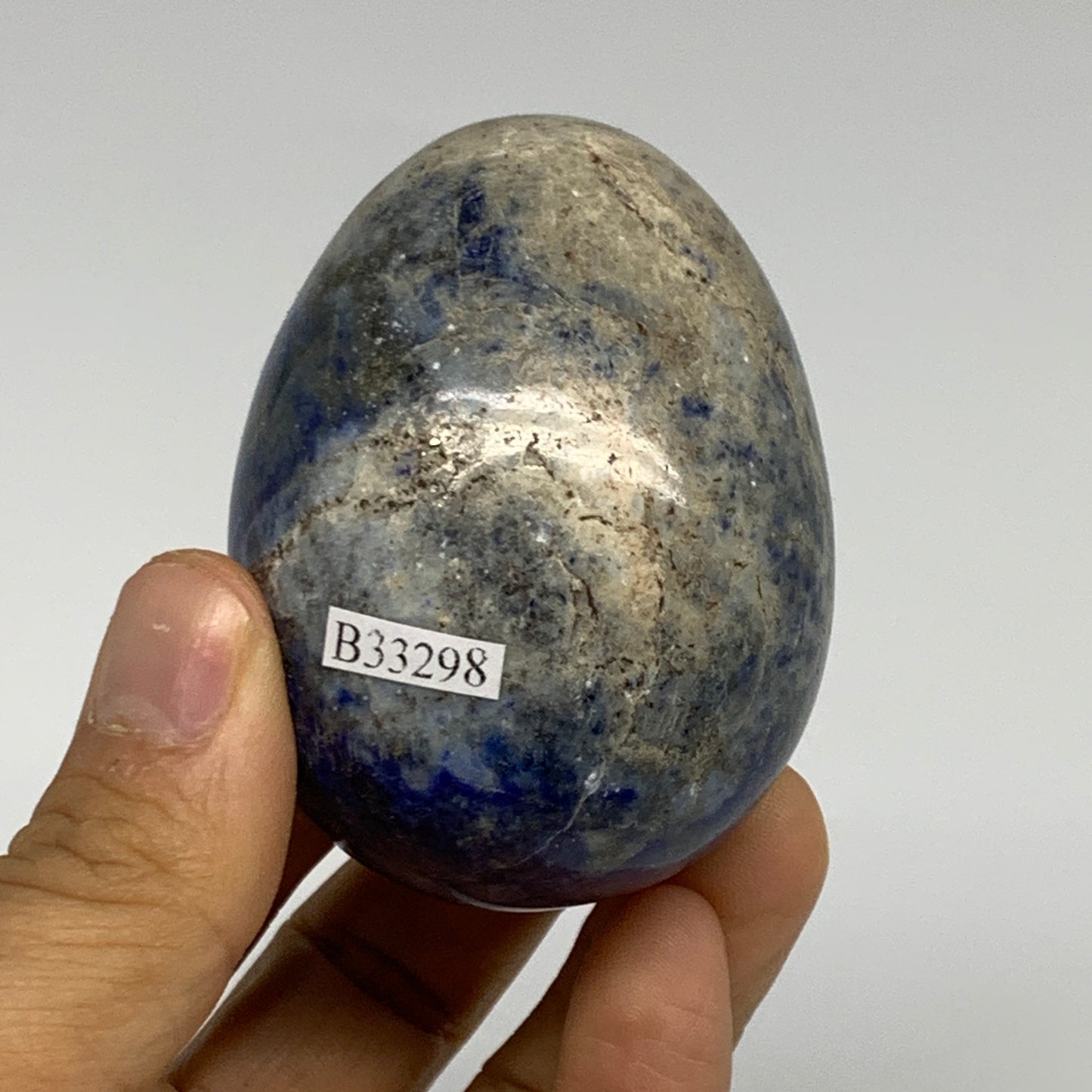 0.52 lbs, 2.5"x1.9", Natural Lapis Lazuli Egg Polished @Afghanistan, B33298