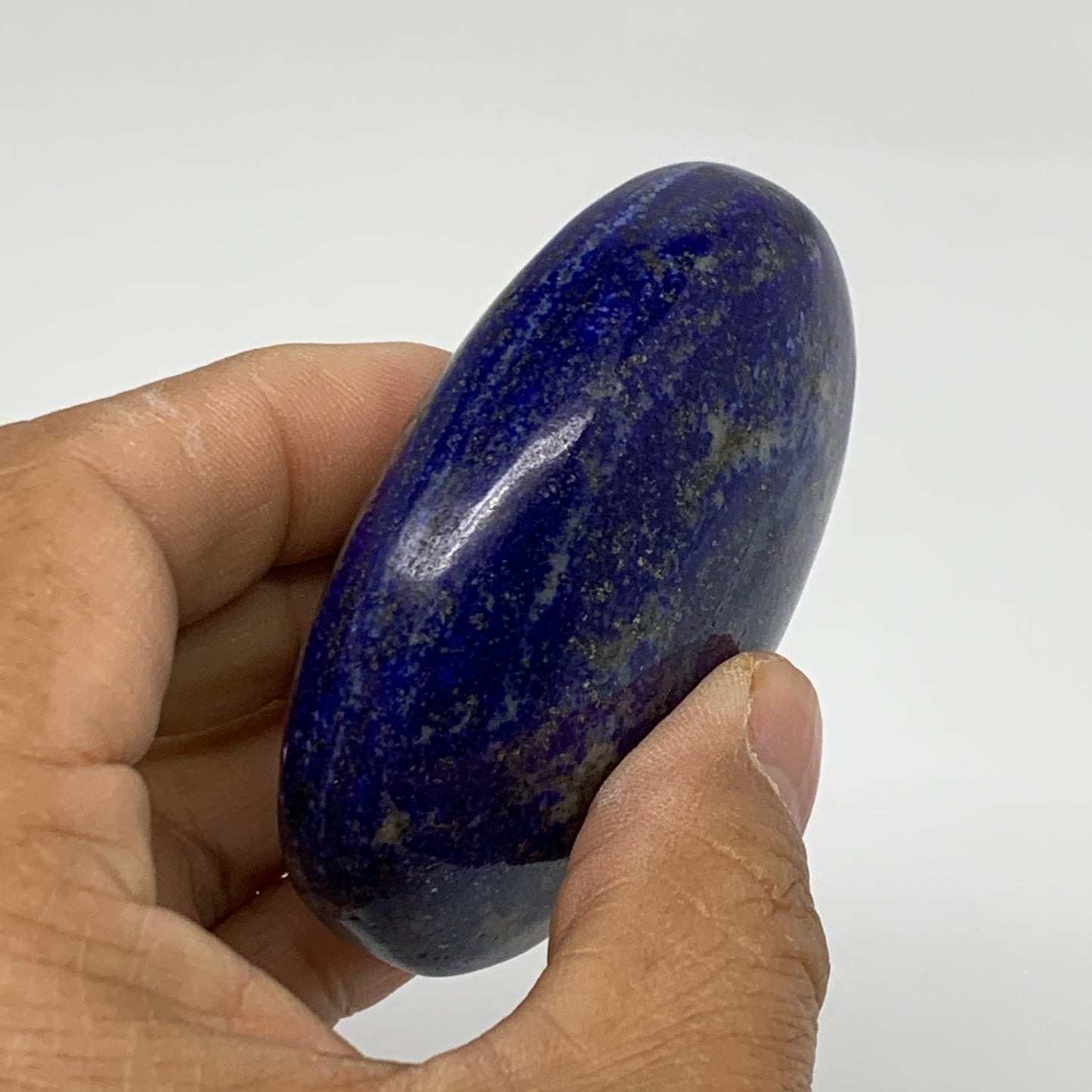 174.1g, 3.7"x2.1"x1.1", Natural Lapis Lazuli Palm Stone @Afghanistan, B36825