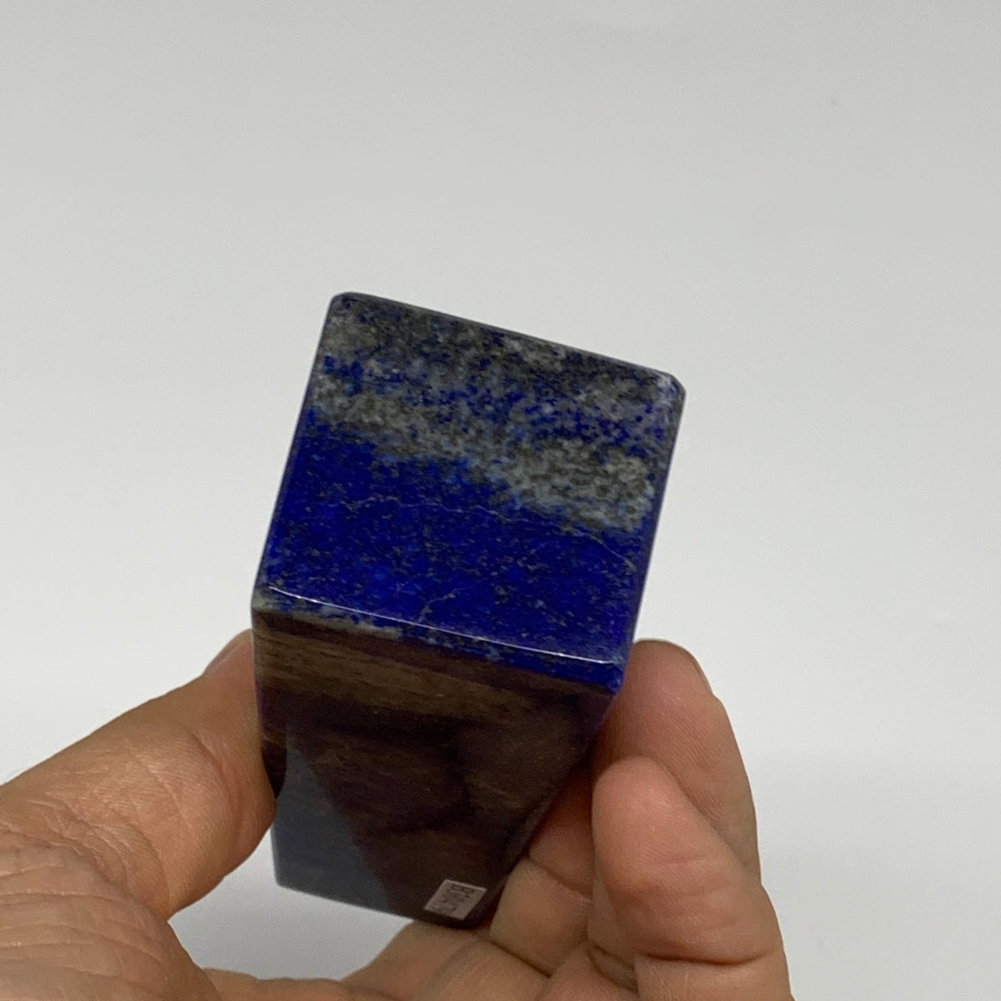 250.3g, 3.8"x1.3"x1.3", Natural Lapis Lazuli Tower Point Obelisk Afghanistan,B30