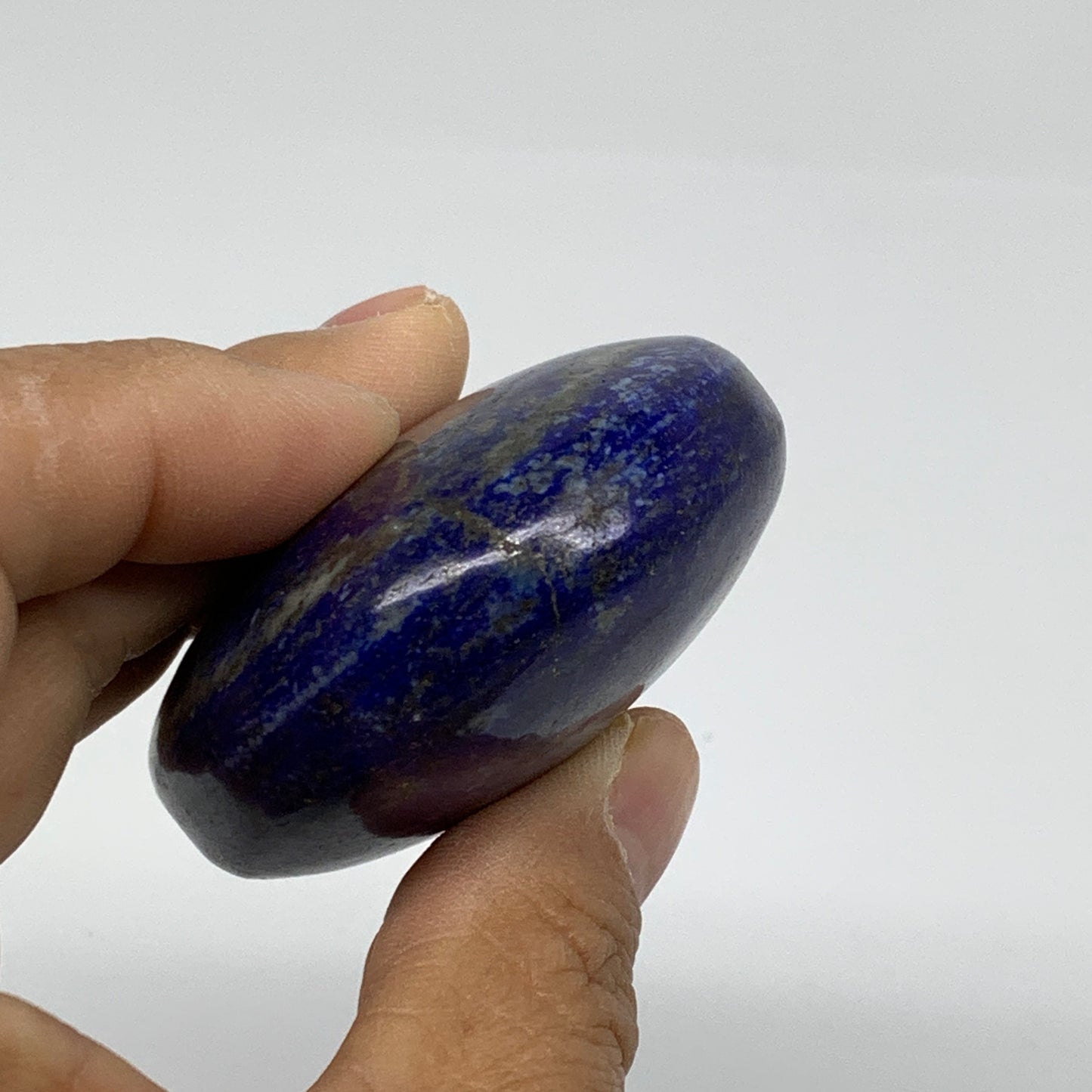 174.1g, 3.7"x2.1"x1.1", Natural Lapis Lazuli Palm Stone @Afghanistan, B36825