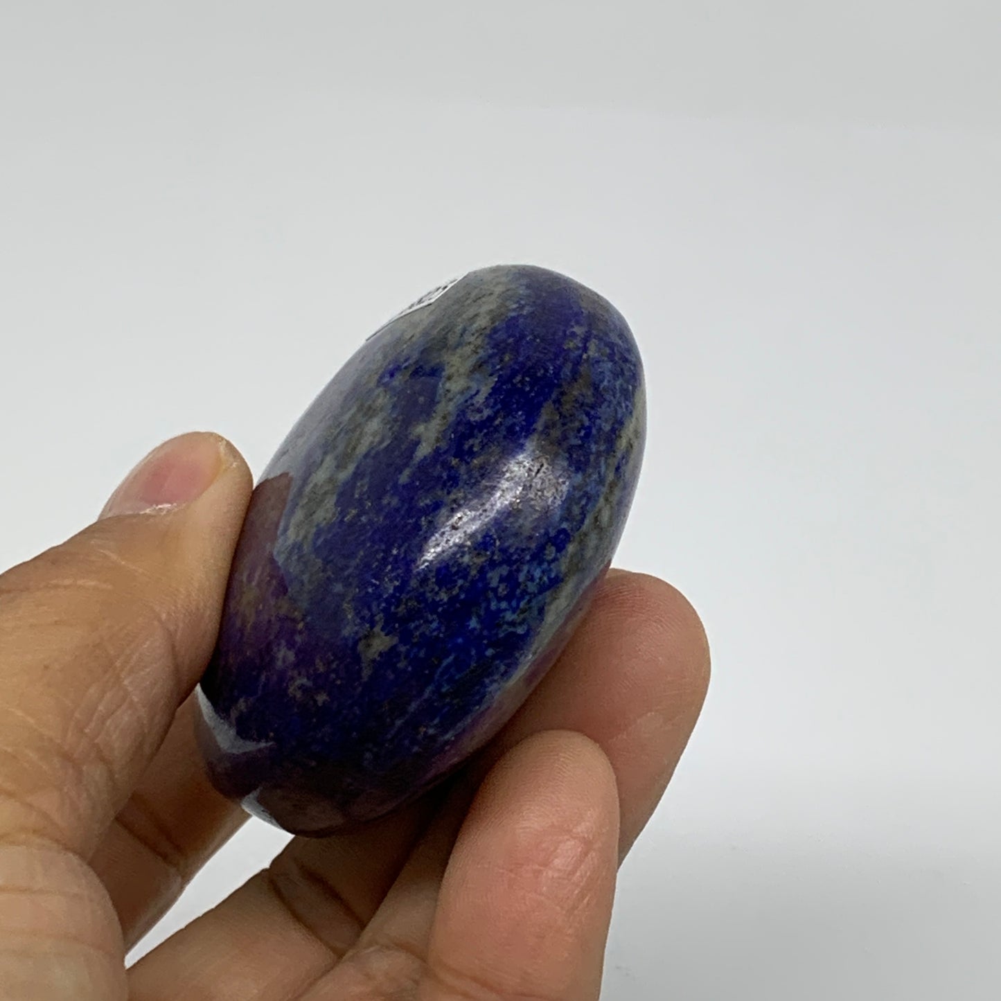174.1g, 3.7"x2.1"x1.1", Natural Lapis Lazuli Palm Stone @Afghanistan, B36825