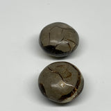 194.9g, 1.8"-1.9", 2pcs, Septarian Nodule Palm-Stone Polished Reiki Crystal, B28
