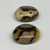 164.4g, 2.1"-2.1", 2pcs, Septarian Nodule Palm-Stone Polished Reiki Crystal, B28