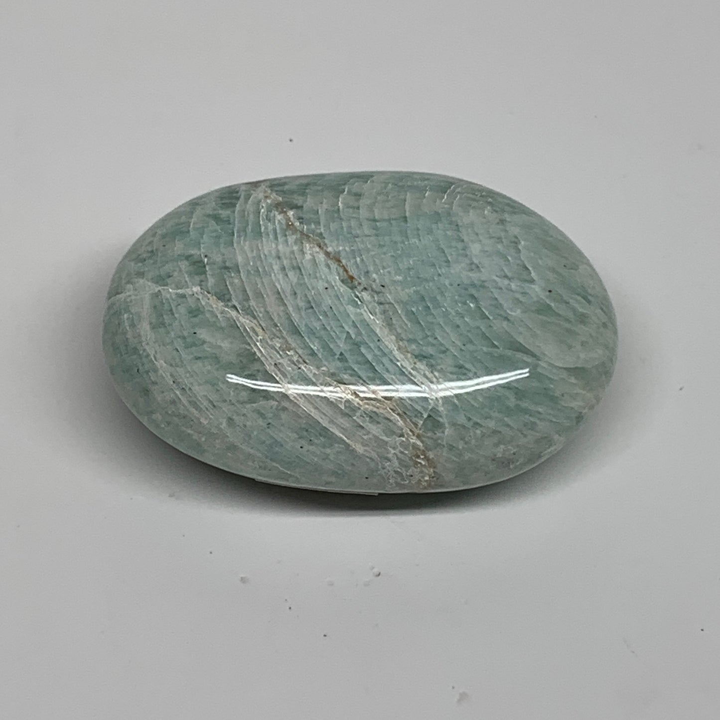 90g, 2.4"x1.7"x0.9", Natural Amazonite Palm-Stone Tumbled Polished, B34676