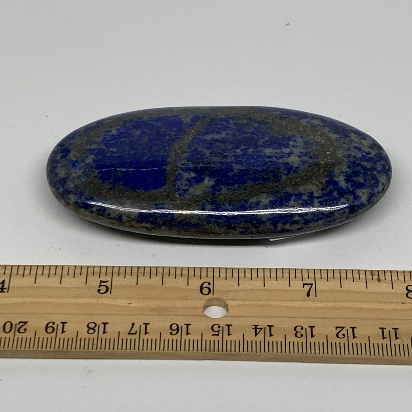 113.9g, 2.6"x1.7"x0.6", Natural Lapis Lazuli Palm Stone @Afghanistan, B36827