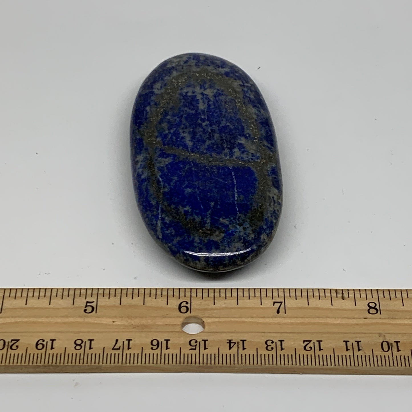 113.9g, 2.6"x1.7"x0.6", Natural Lapis Lazuli Palm Stone @Afghanistan, B36827