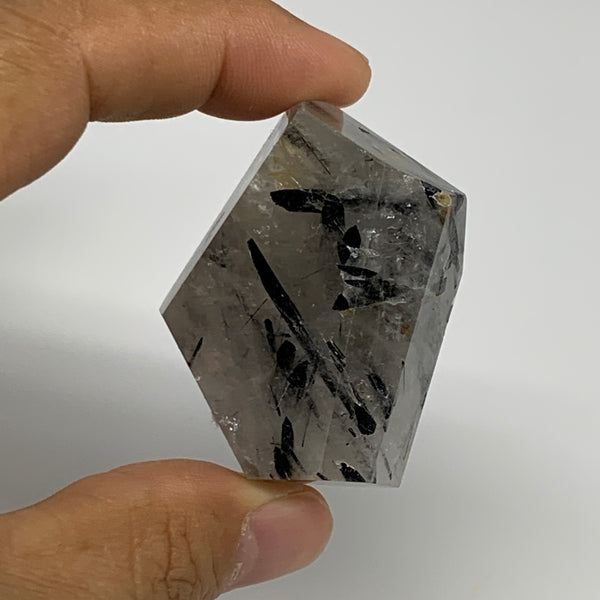 46.3g, 1.6"x1.3"x0.8", Black Tourmaline Rutile Quartz Crystal Chunk @Brazil,B274