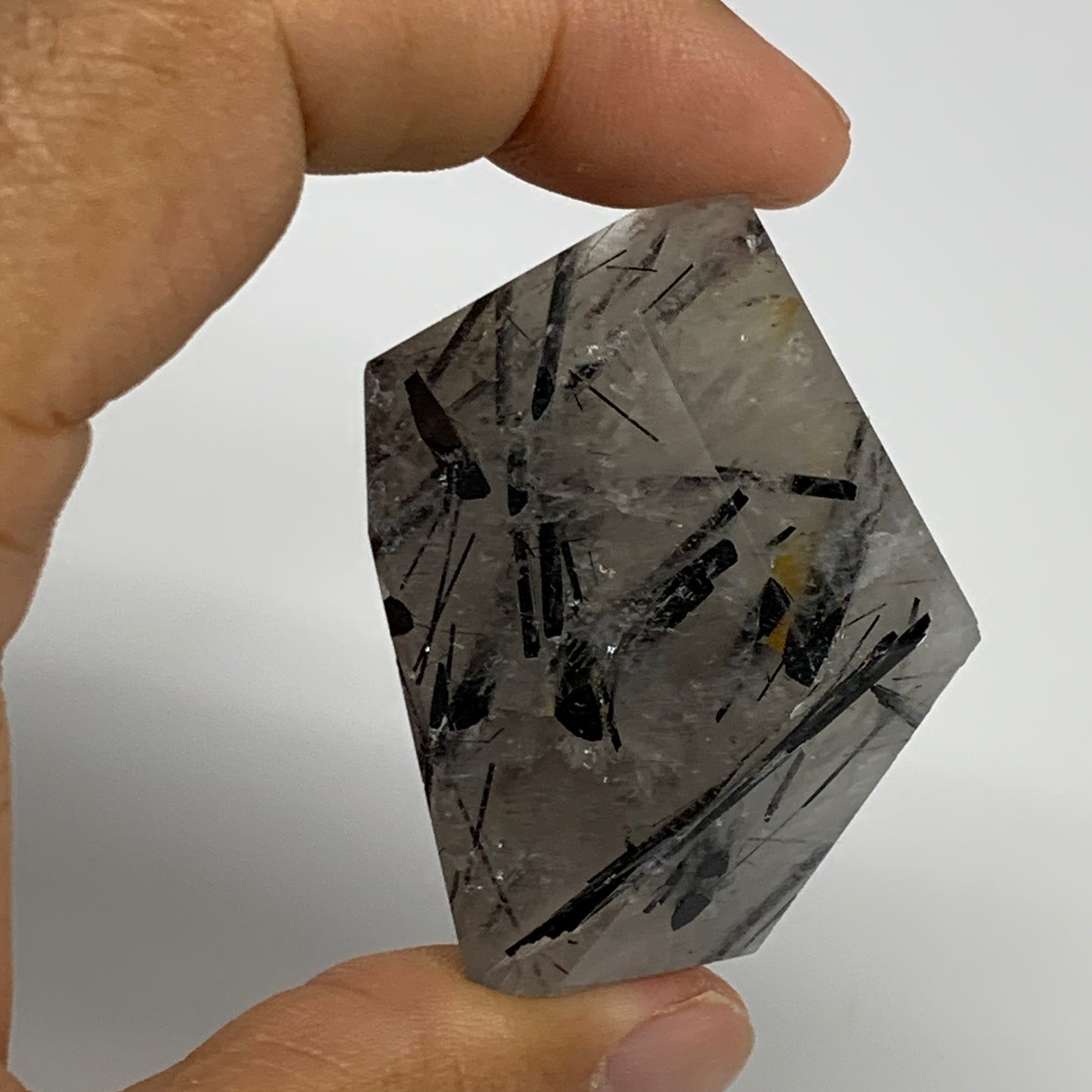46.3g, 1.6"x1.3"x0.8", Black Tourmaline Rutile Quartz Crystal Chunk @Brazil,B274