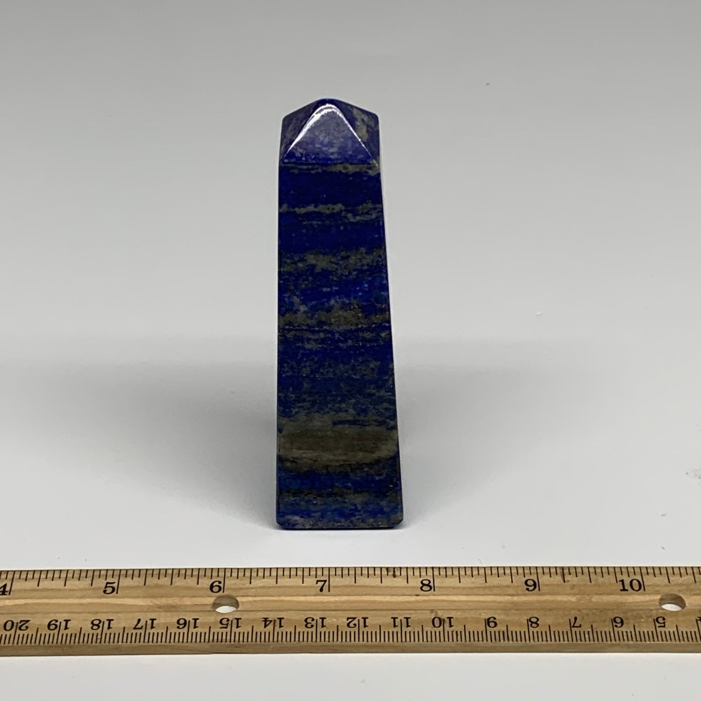 248.7g, 4.5"x1.2"x1.2", Natural Lapis Lazuli Tower Point Obelisk Afghanistan,B30