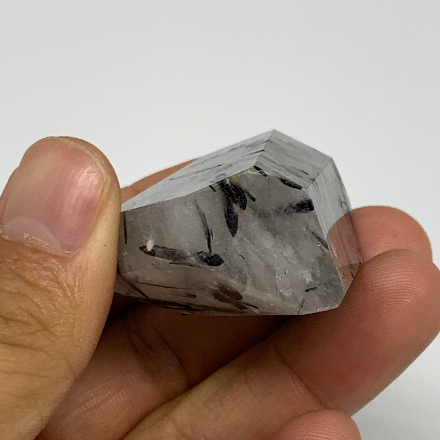 46.3g, 1.6"x1.3"x0.8", Black Tourmaline Rutile Quartz Crystal Chunk @Brazil,B274