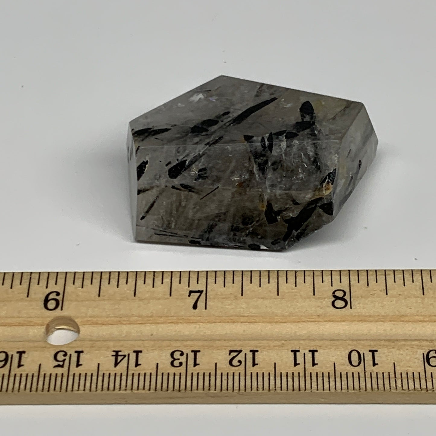 46.3g, 1.6"x1.3"x0.8", Black Tourmaline Rutile Quartz Crystal Chunk @Brazil,B274