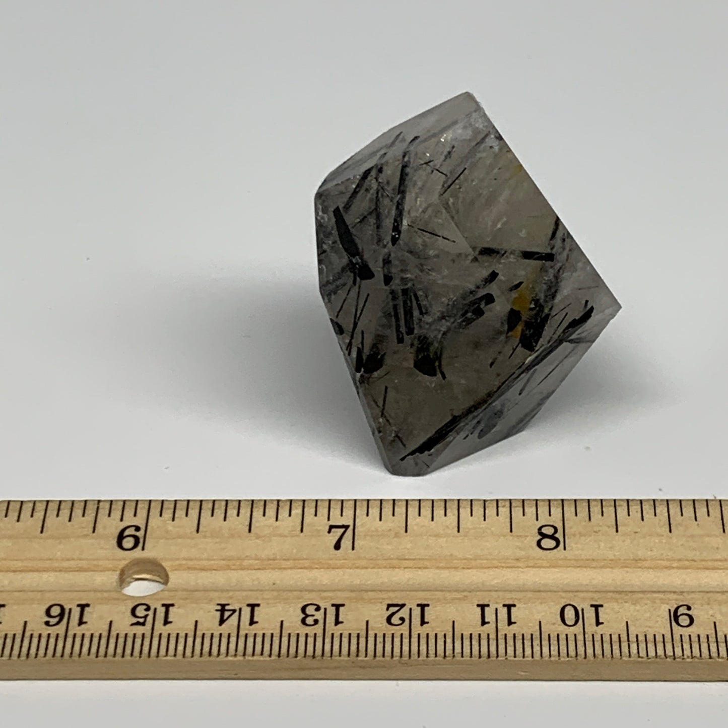 46.3g, 1.6"x1.3"x0.8", Black Tourmaline Rutile Quartz Crystal Chunk @Brazil,B274