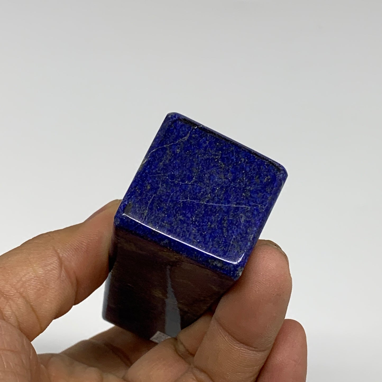 212.2g, 3.7"x1.2"x1.2", Natural Lapis Lazuli Tower Point Obelisk Afghanistan,B30