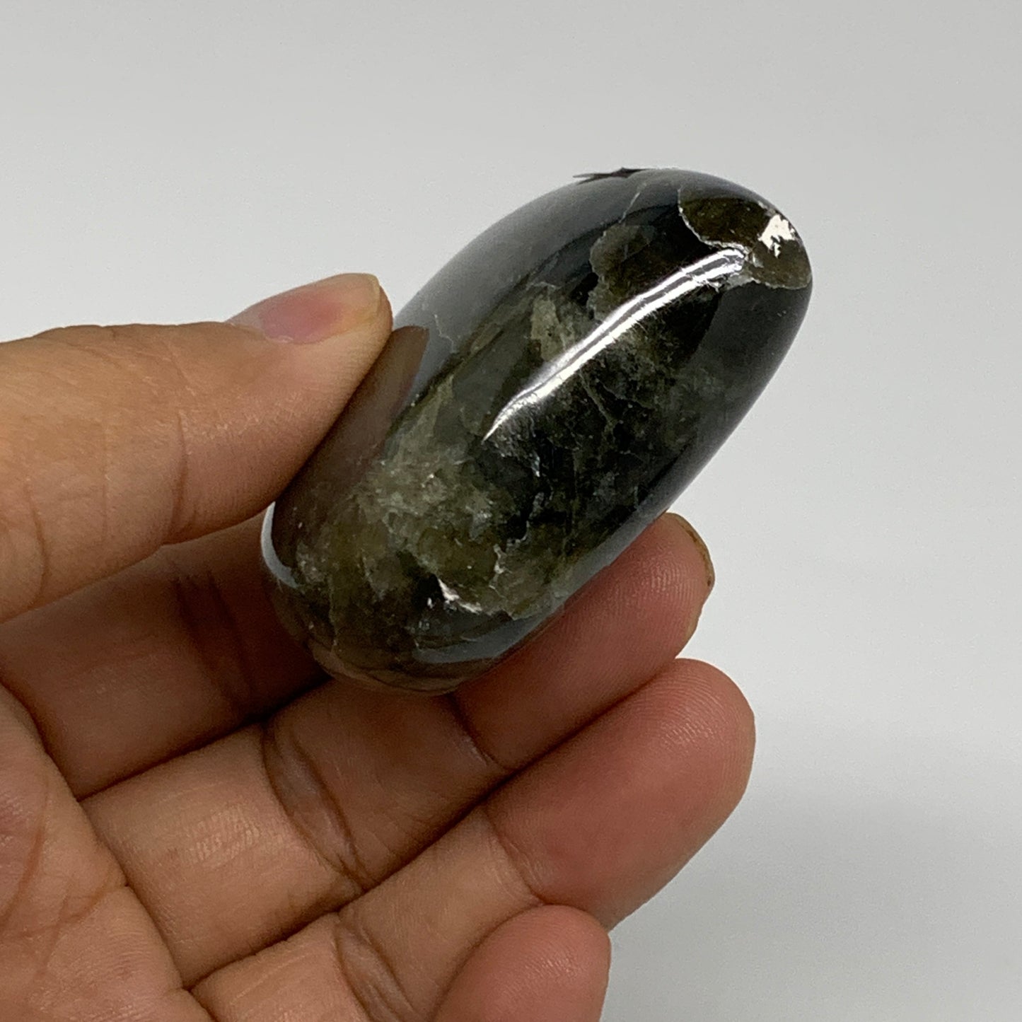 98.4g, 2.1"x2.1"x0.9" Natural Labradorite Heart Polished Healing Crystal, B35454