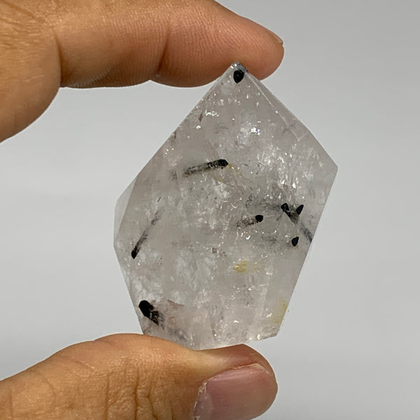 52.6g, 1.6"x1.3"x0.9", Black Tourmaline Rutile Quartz Crystal Chunk @Brazil,B274
