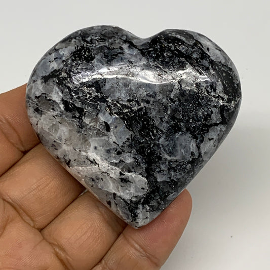 99.4g, 2.2"x2.4"x0.8", Rainbow Moonstone Heart Crystal Gemstone @India, B29769