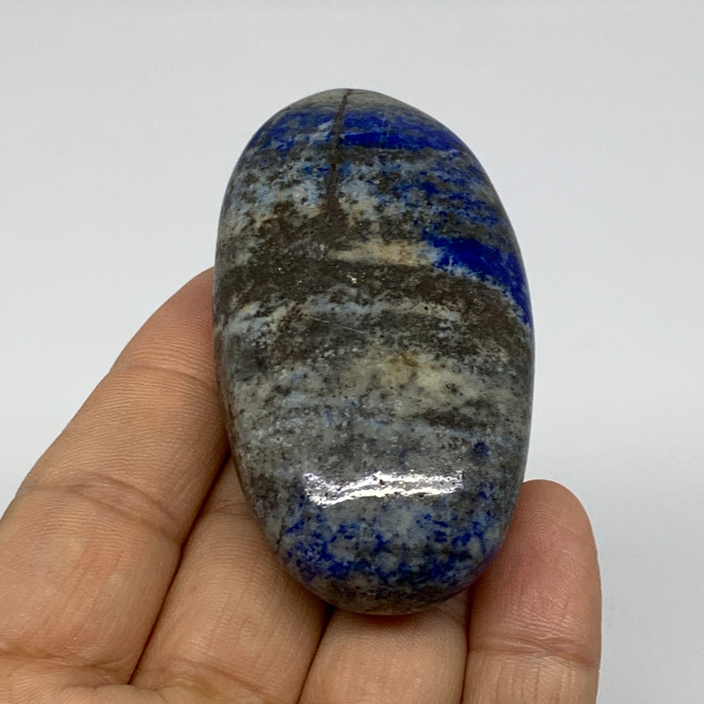 93.7g, 2.6"x1.4"x0.8", Natural Lapis Lazuli Palm Stone @Afghanistan, B36830