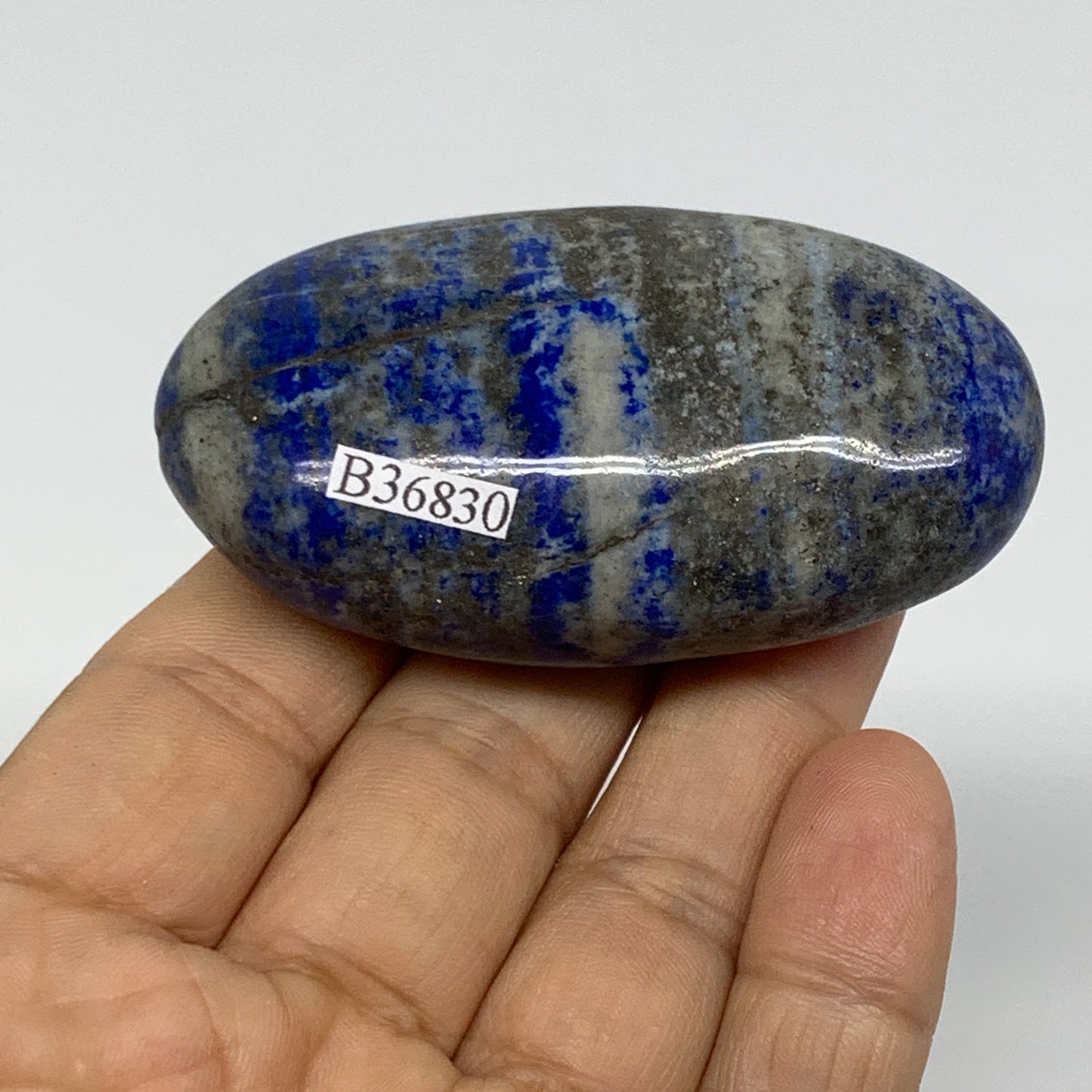 93.7g, 2.6"x1.4"x0.8", Natural Lapis Lazuli Palm Stone @Afghanistan, B36830