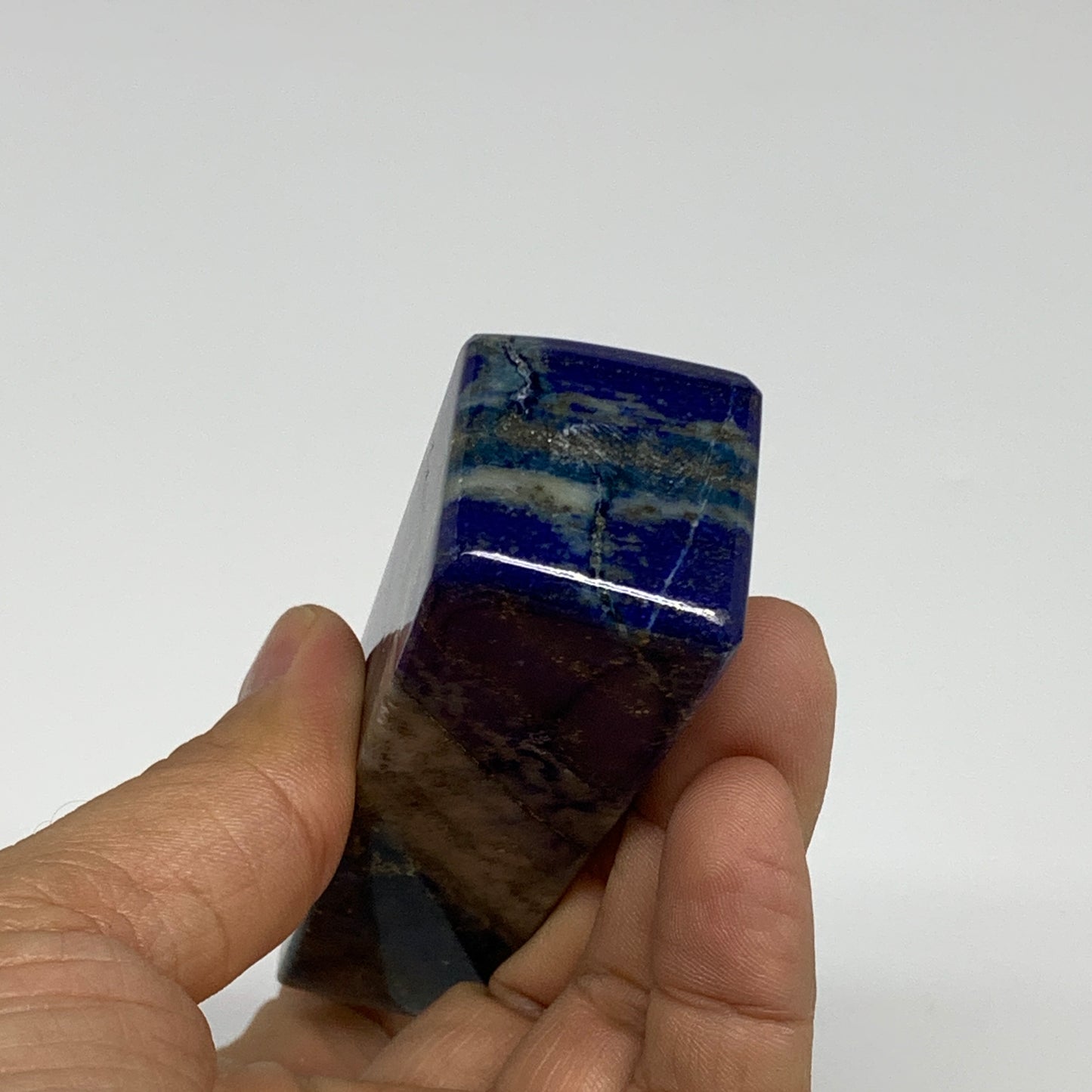 178.69g, 4"x1"x1.1", Natural Lapis Lazuli Tower Point Obelisk Afghanistan,B30483