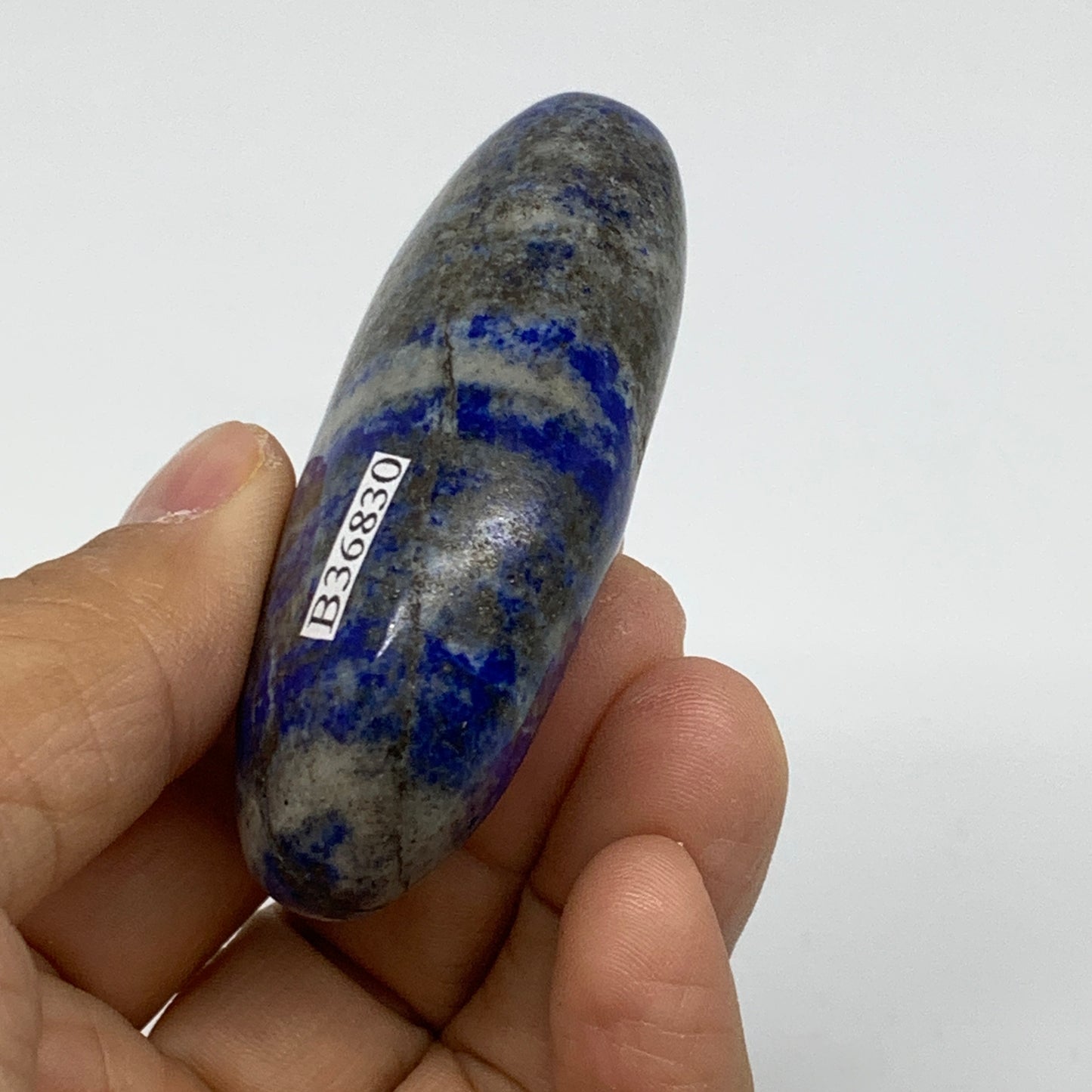 93.7g, 2.6"x1.4"x0.8", Natural Lapis Lazuli Palm Stone @Afghanistan, B36830