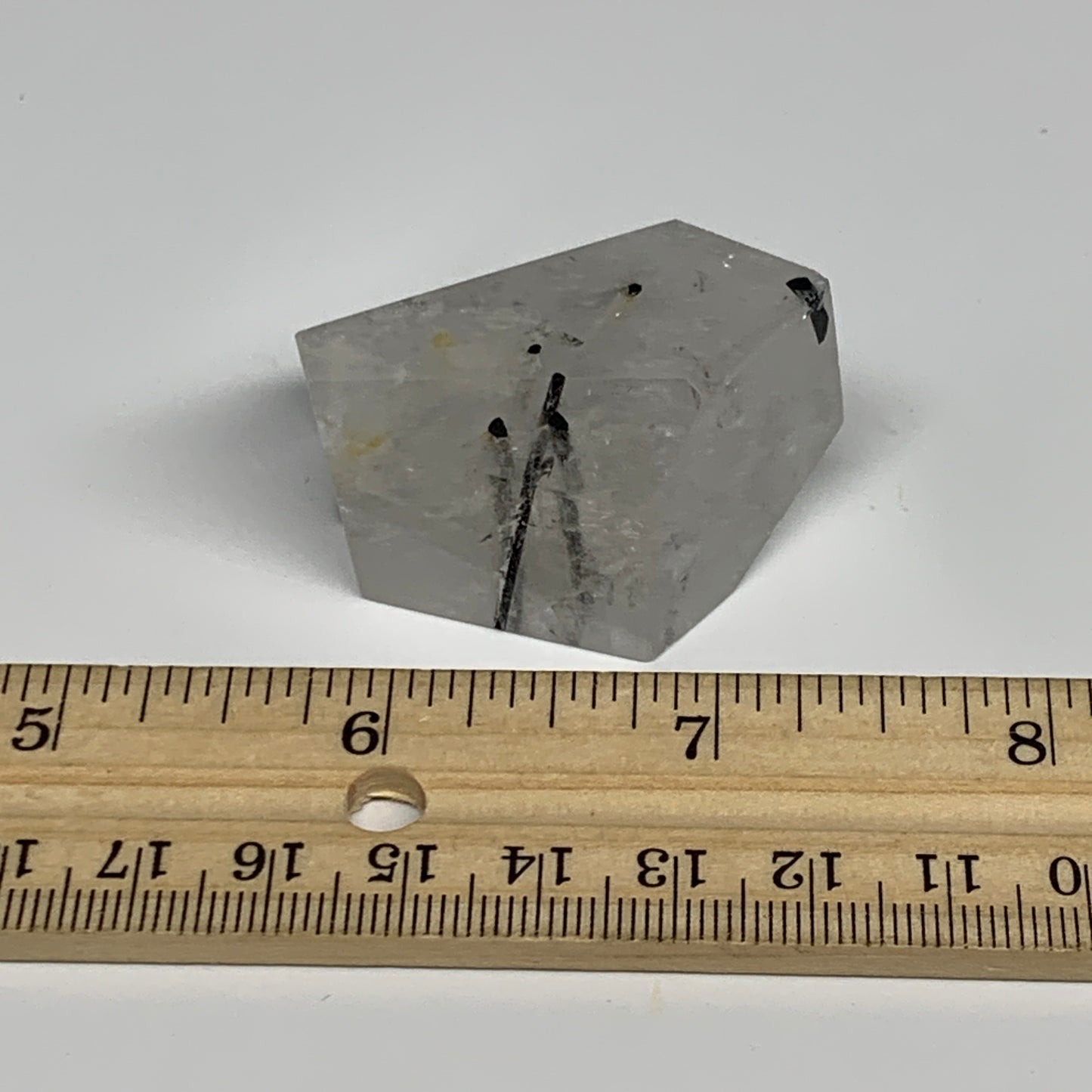 52.6g, 1.6"x1.3"x0.9", Black Tourmaline Rutile Quartz Crystal Chunk @Brazil,B274