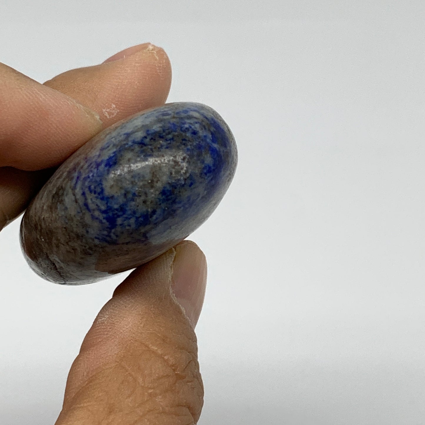 93.7g, 2.6"x1.4"x0.8", Natural Lapis Lazuli Palm Stone @Afghanistan, B36830