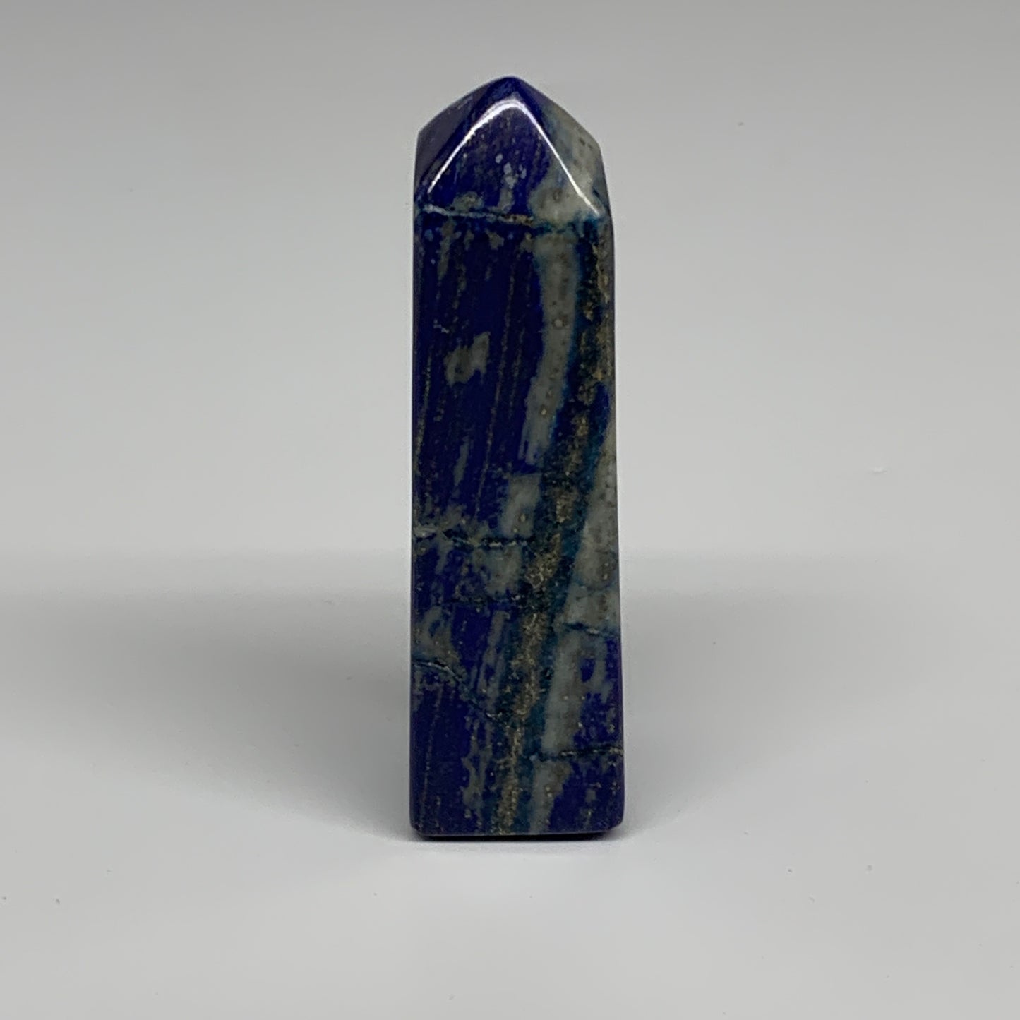 178.69g, 4"x1"x1.1", Natural Lapis Lazuli Tower Point Obelisk Afghanistan,B30483