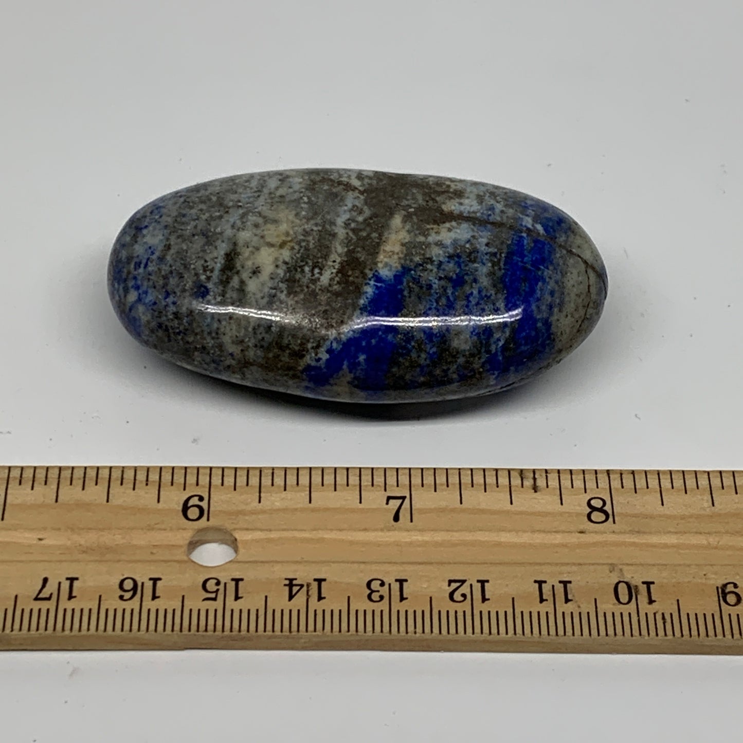 93.7g, 2.6"x1.4"x0.8", Natural Lapis Lazuli Palm Stone @Afghanistan, B36830