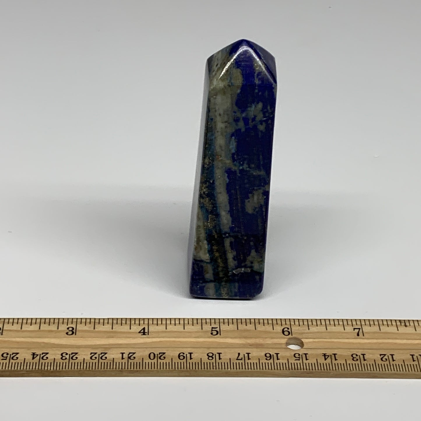 178.69g, 4"x1"x1.1", Natural Lapis Lazuli Tower Point Obelisk Afghanistan,B30483