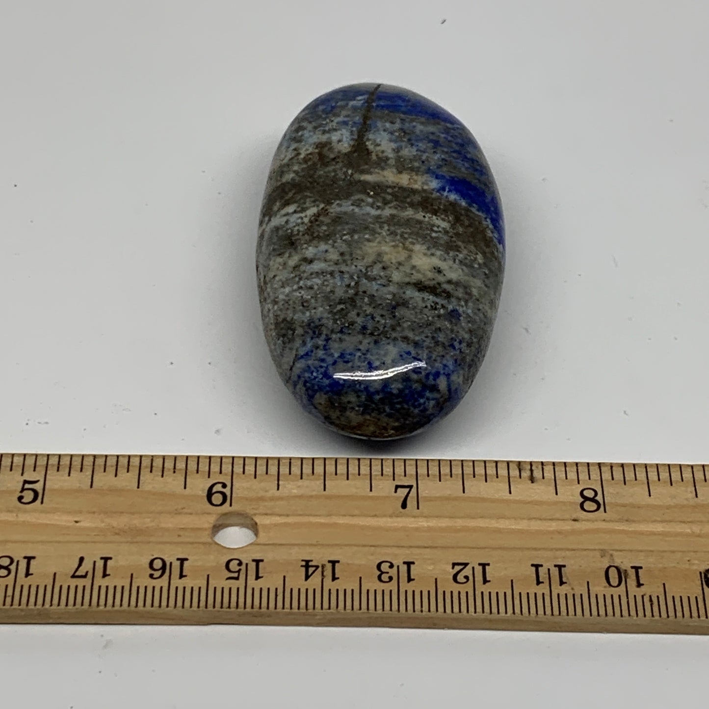 93.7g, 2.6"x1.4"x0.8", Natural Lapis Lazuli Palm Stone @Afghanistan, B36830