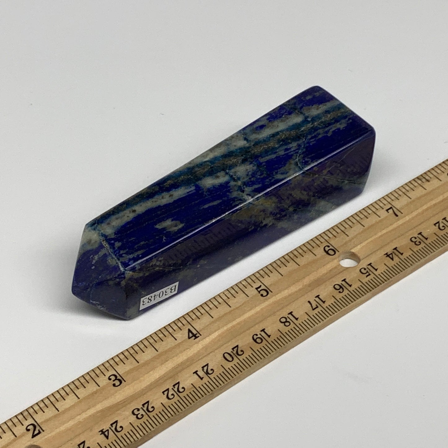178.69g, 4"x1"x1.1", Natural Lapis Lazuli Tower Point Obelisk Afghanistan,B30483