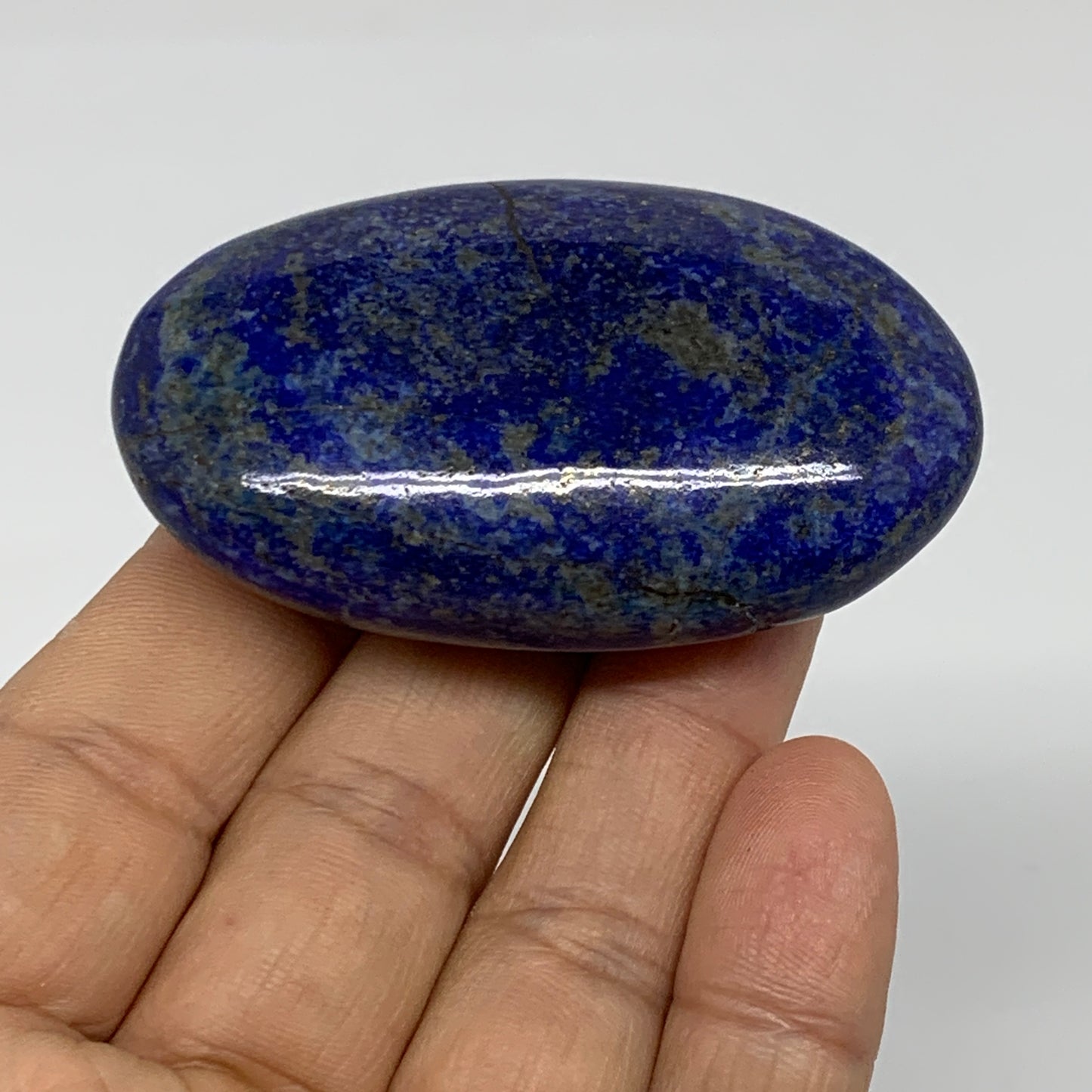 79.1g, 2.5"x1.6"x0.7", Natural Lapis Lazuli Palm Stone @Afghanistan, B36831
