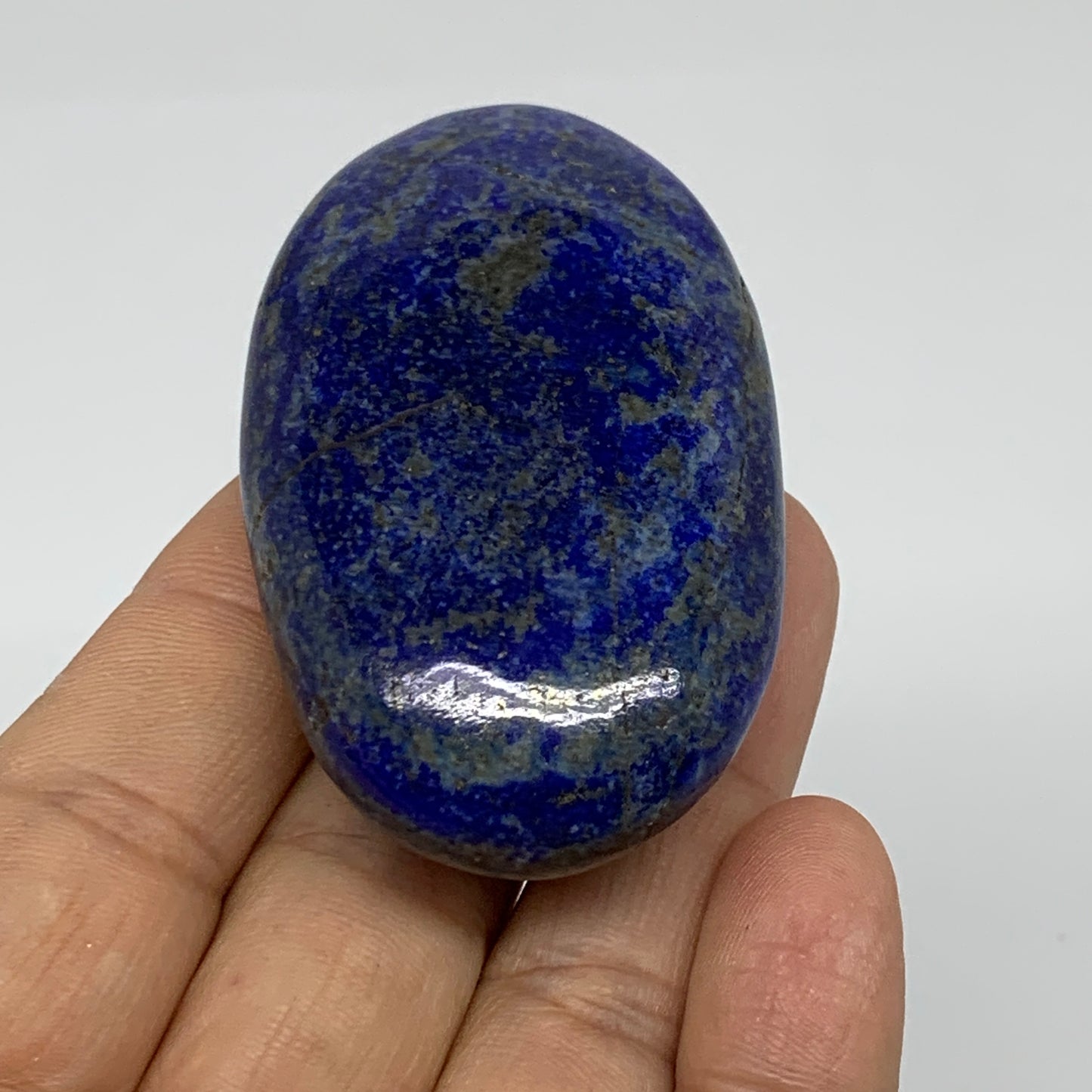 79.1g, 2.5"x1.6"x0.7", Natural Lapis Lazuli Palm Stone @Afghanistan, B36831