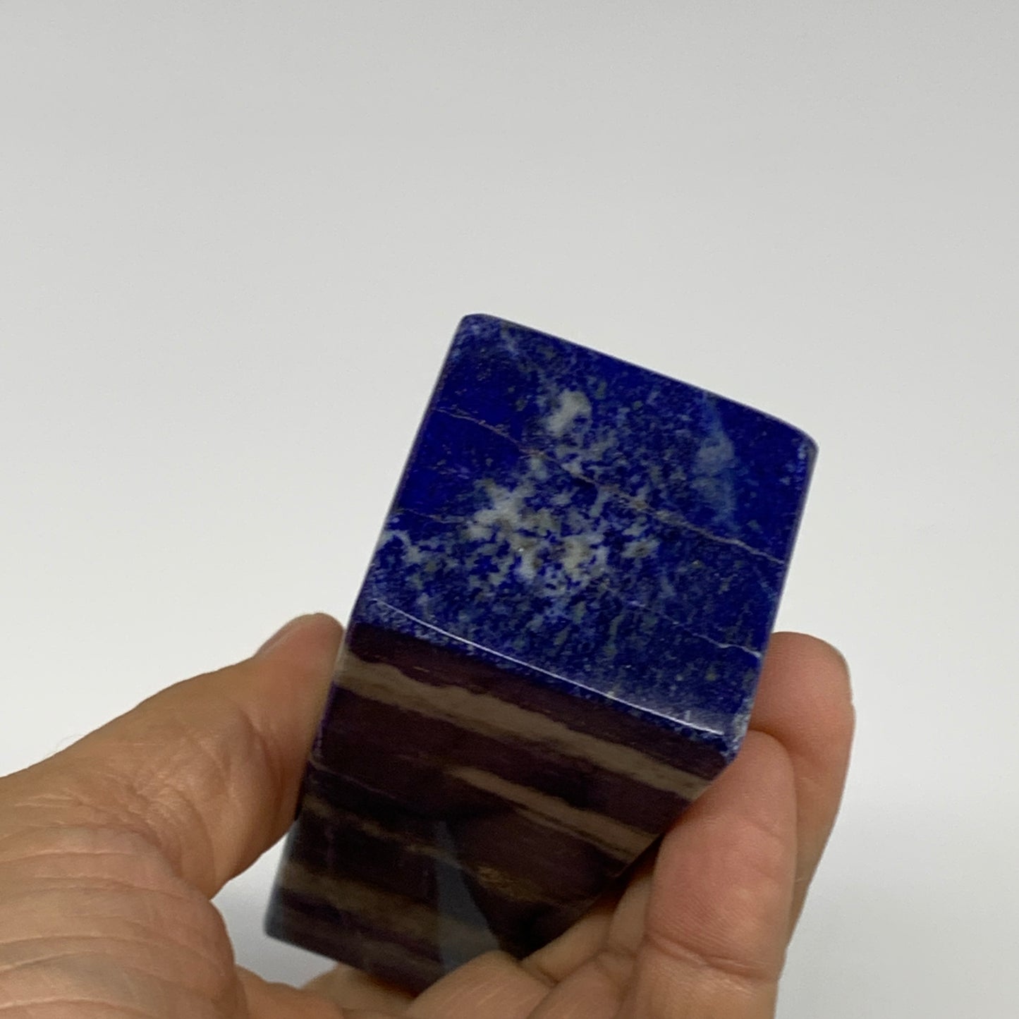 311.2g, 4.1"x1.4"x1.4", Natural Lapis Lazuli Tower Point Obelisk Afghanistan,B30