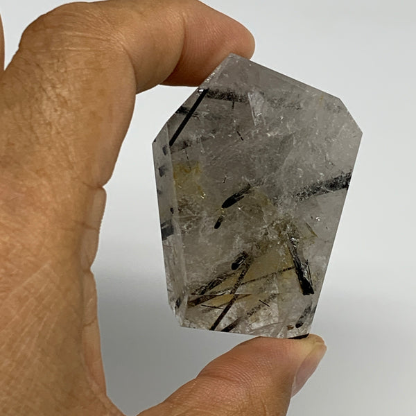 57.8g, 1.9"x1.4"x0.7", Black Tourmaline Rutile Quartz Crystal Chunk @Brazil,B274