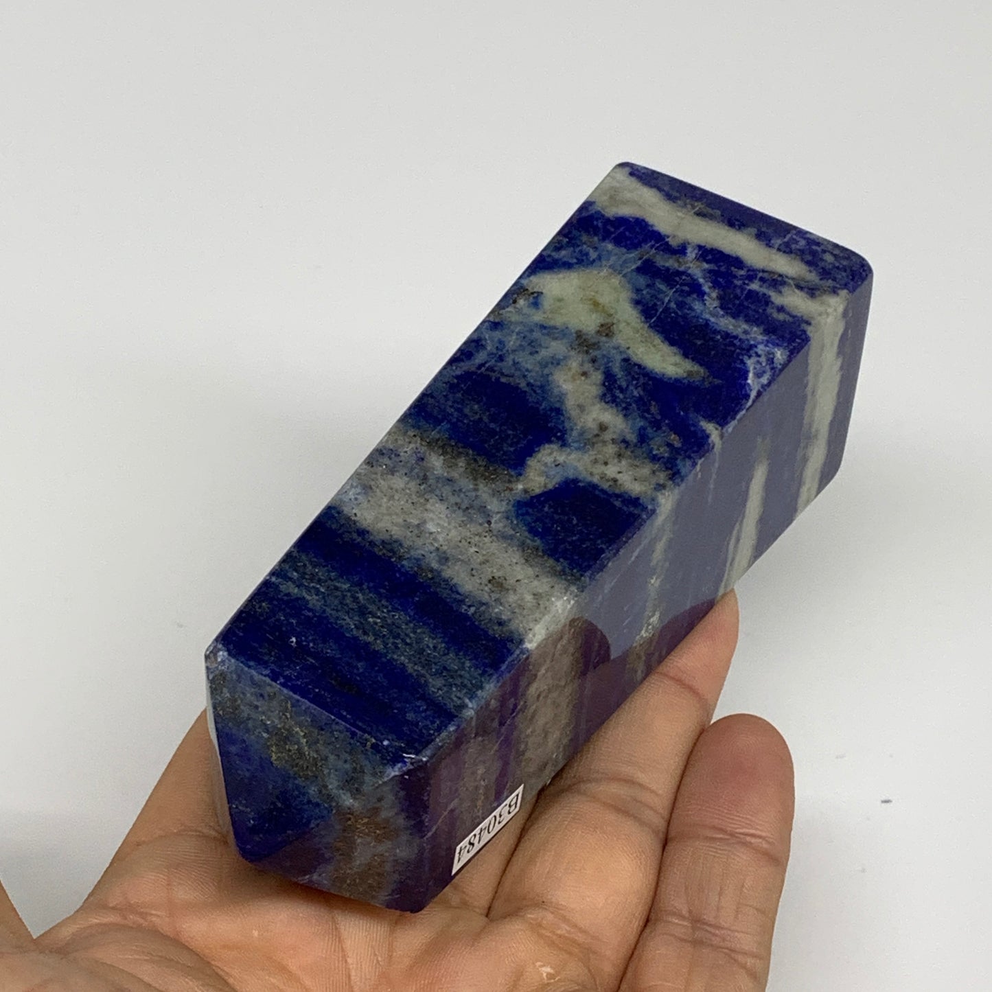 311.2g, 4.1"x1.4"x1.4", Natural Lapis Lazuli Tower Point Obelisk Afghanistan,B30