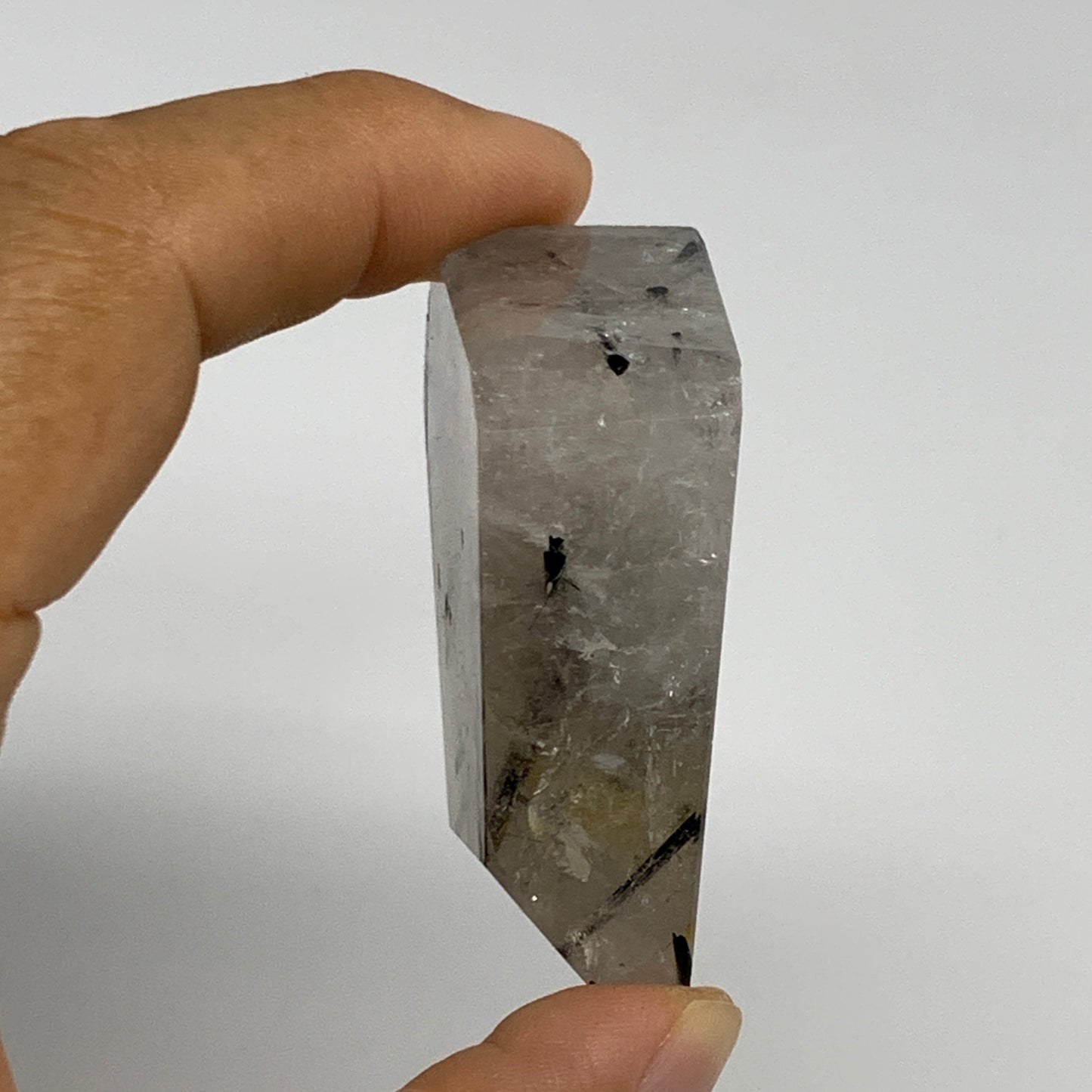 57.8g, 1.9"x1.4"x0.7", Black Tourmaline Rutile Quartz Crystal Chunk @Brazil,B274